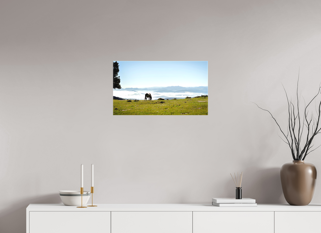 64 x 36 cm, Matte Canvas on Stretcher Frame A Horse with a View - Spain