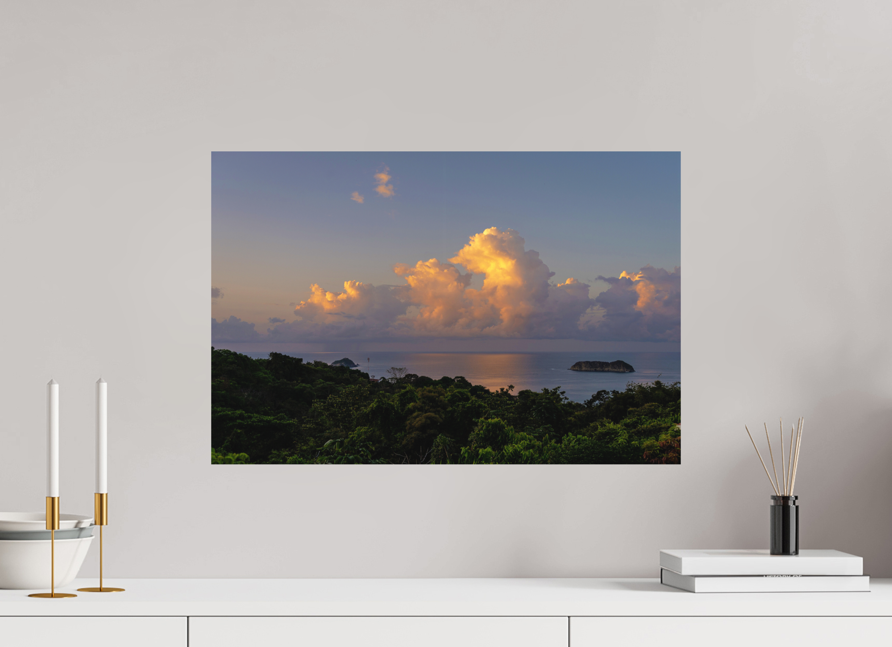 60 x 40 cm, Fine Art Print Smooth Morning Clouds - Costa Rica