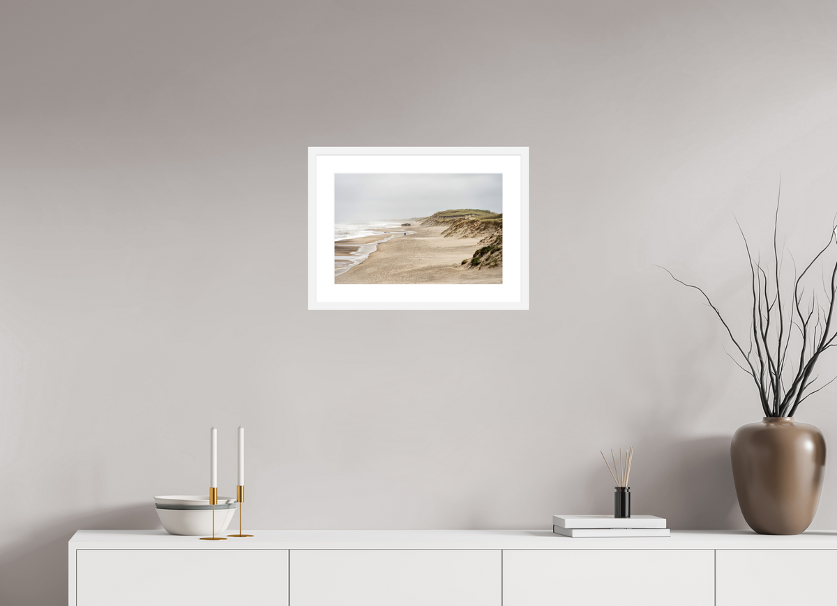 45 x 30 cm, Fine Art Print with Frame Northern Dunes - Hvide Sande - Denmark