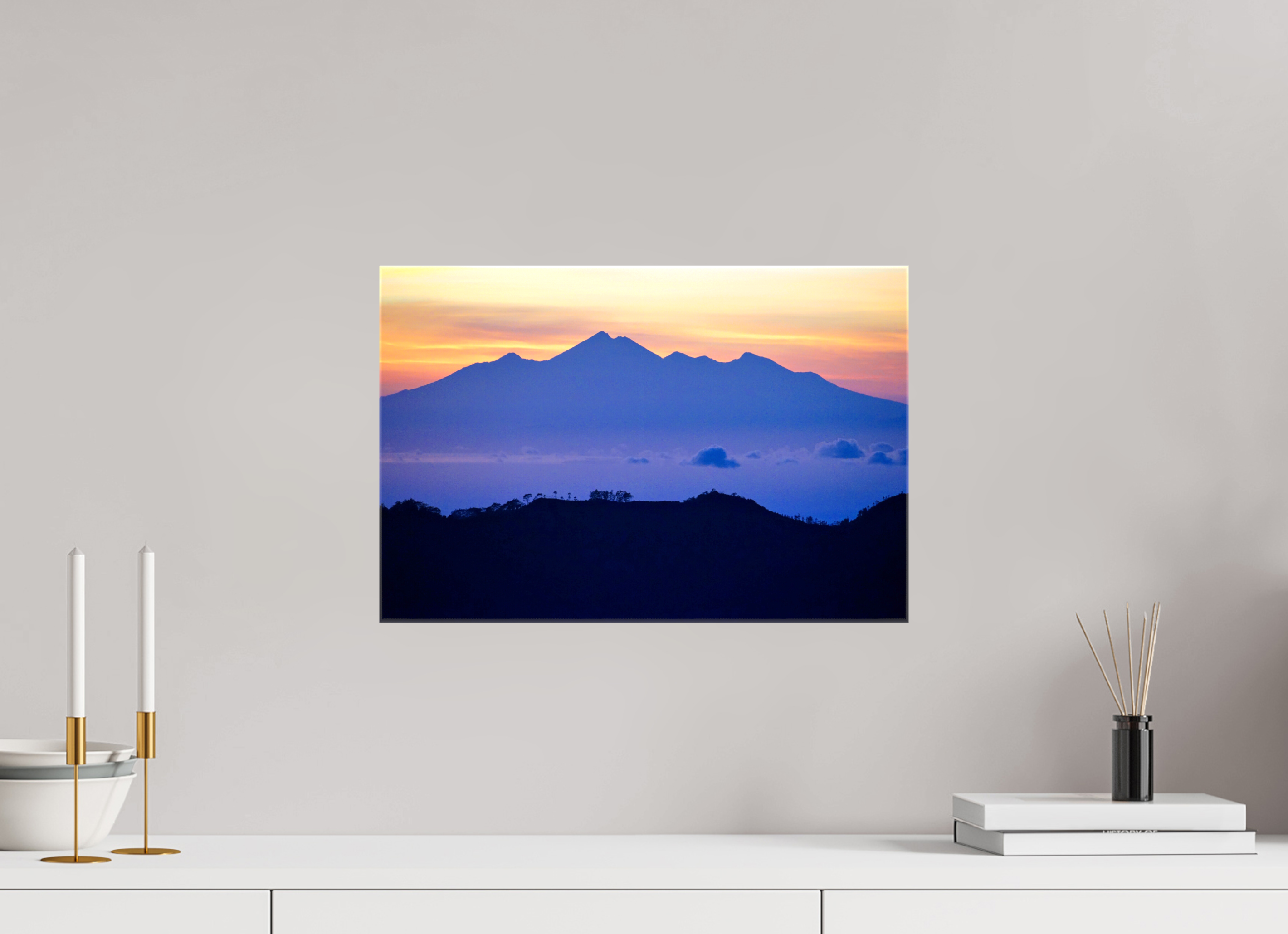45 x 30 cm, Canvases Unframed Mount Agung at Sunrise - Bali - Indonesia
