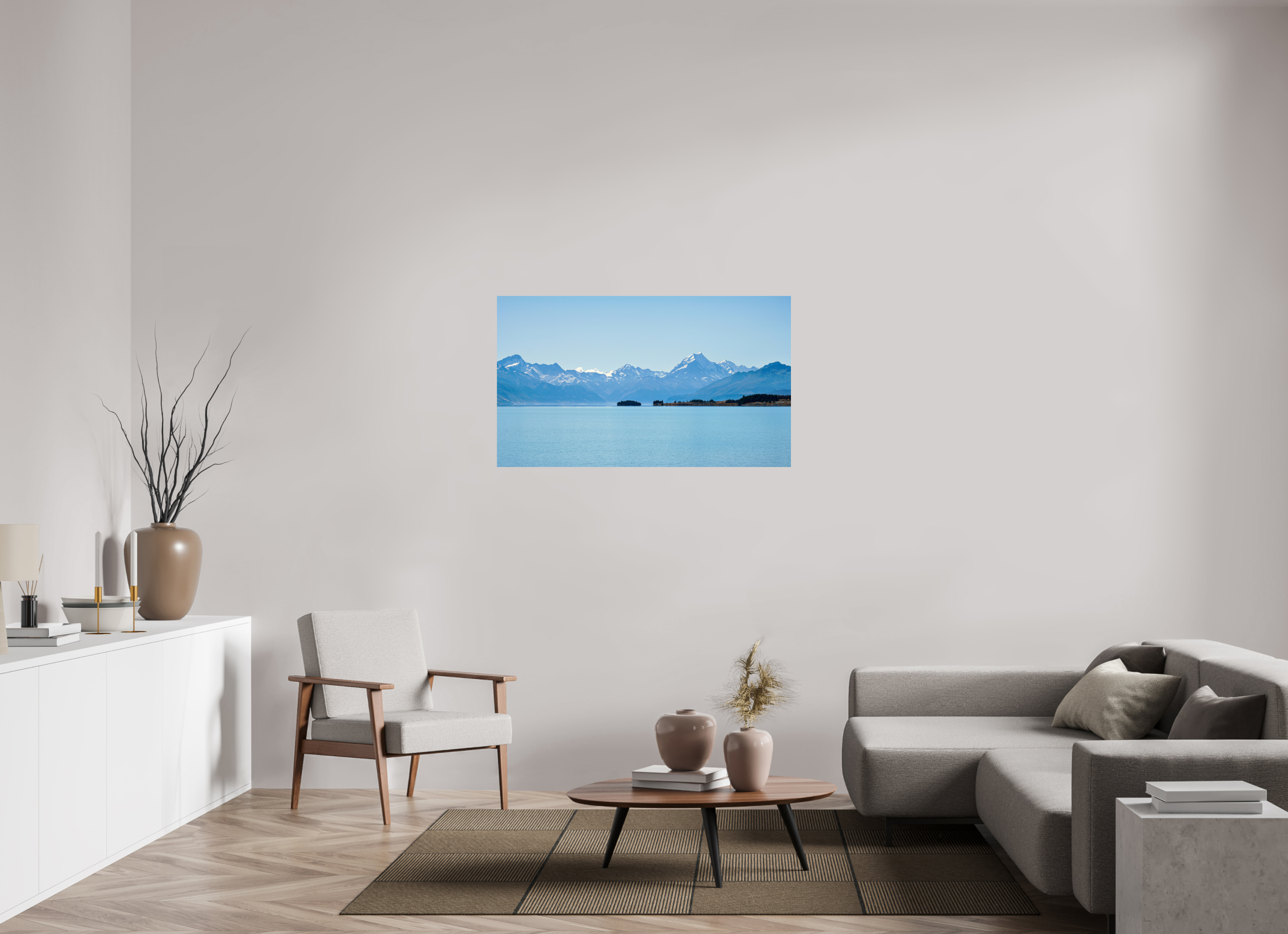 120.3 x 70 cm, PH Print On Fujiflex High Gloss Aoraki Reflections – Lake Pukaki & Mount Cook, New Zealand
