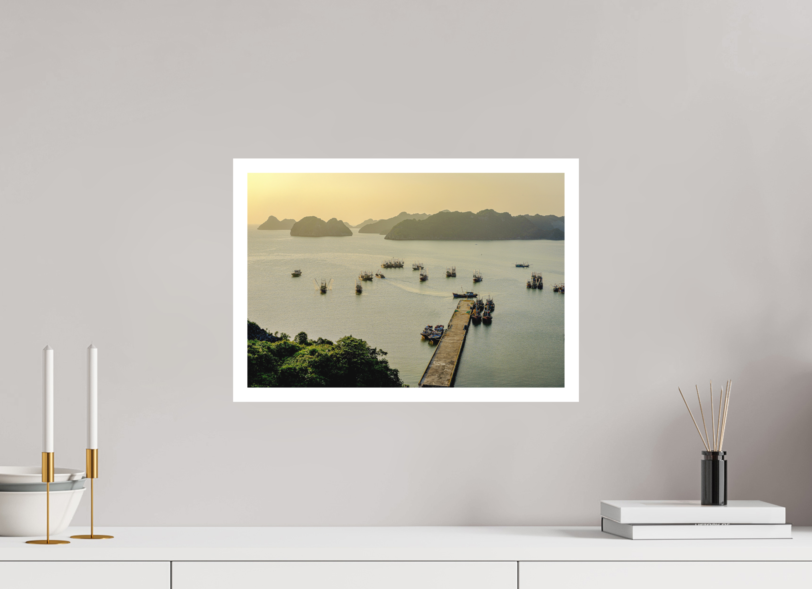 44.3 x 30 cm, Print on Forex with Mounting Golden Harbour – Cat Ba Island, Vietnam