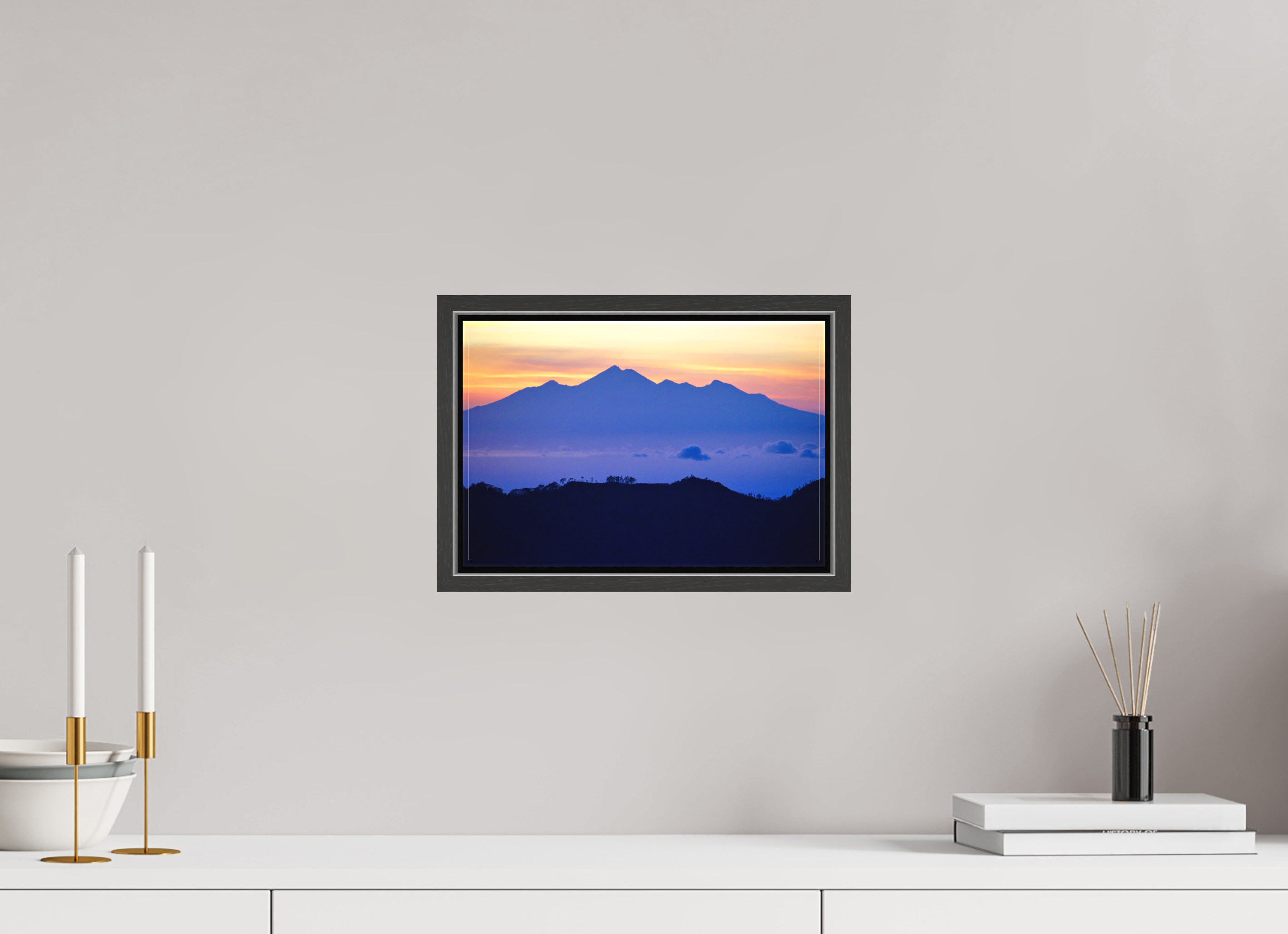 30 x 20 cm, Canvas Mount Agung at Sunrise - Bali - Indonesia
