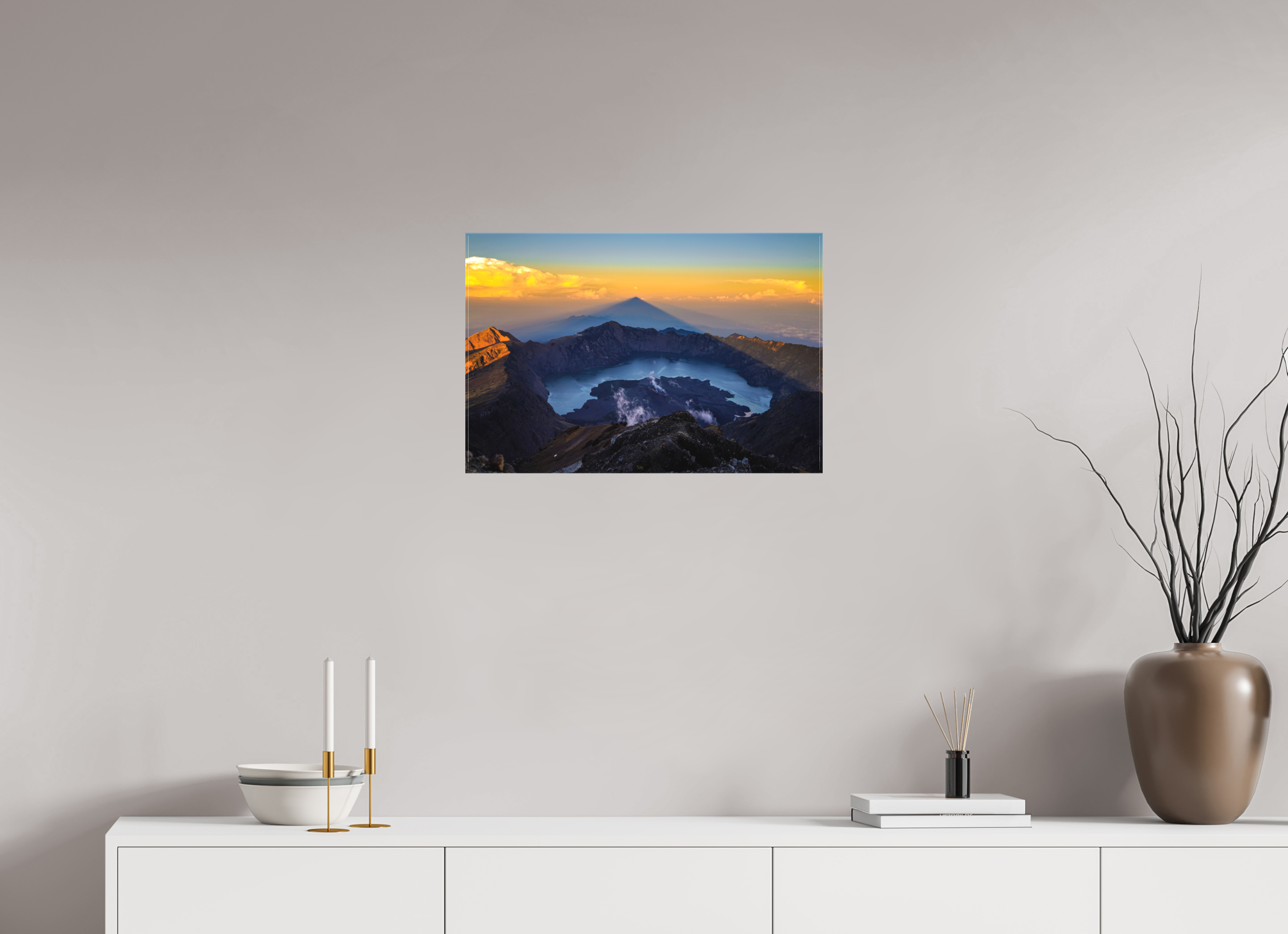 60 x 40 cm, Matte Canvas on Stretcher Frame Mount Rinjani's Caldera  - Lombok - Indonesia