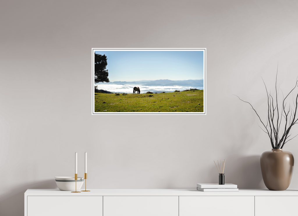 80 x 45 cm, Print on Forex with Frame A Horse with a View - Spain