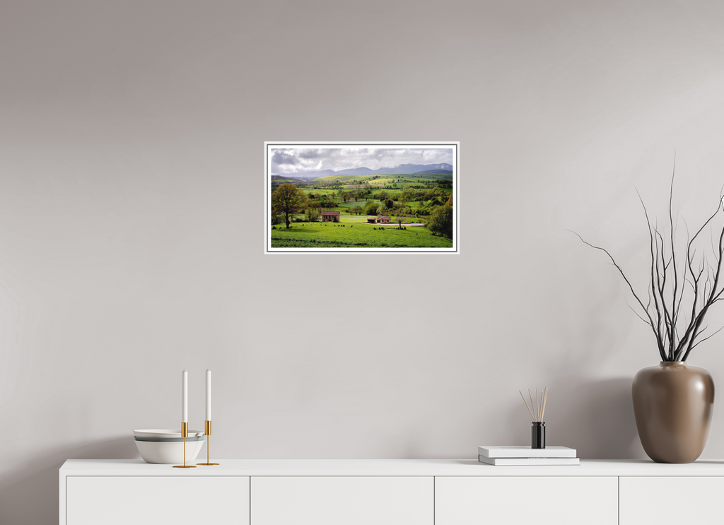 54.9 x 30 cm, Print on Forex with Frame Fields in Bloom, Galicia