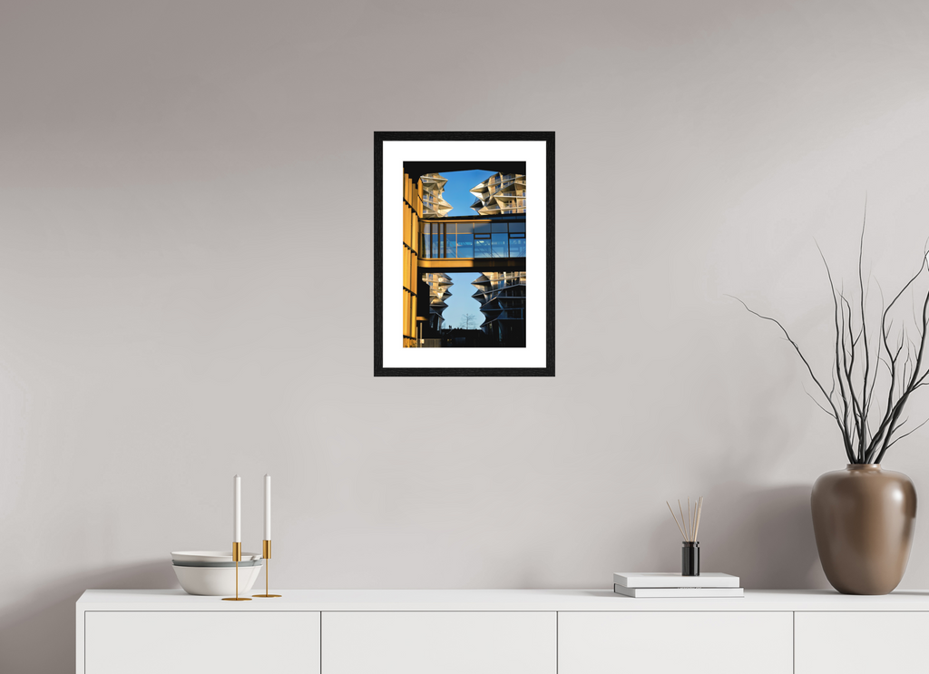 30 x 45 cm, Smooth Natural Paper Print with Frame Between the Towers