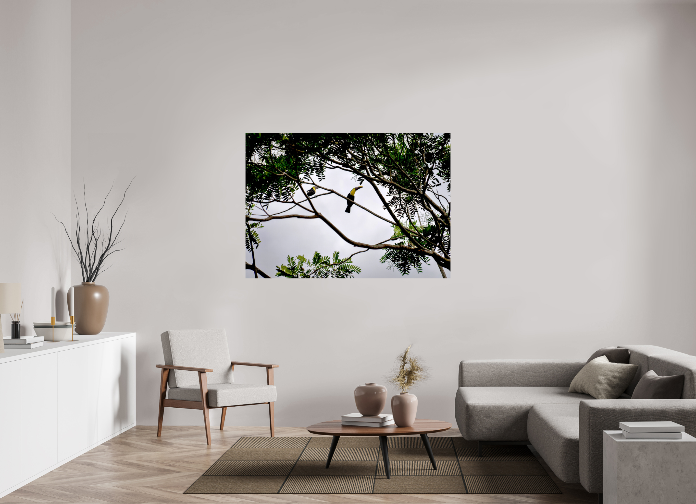 155.2 x 110 cm, Photo Print On Fuji Crystal DP II A Hornbill on a Branch