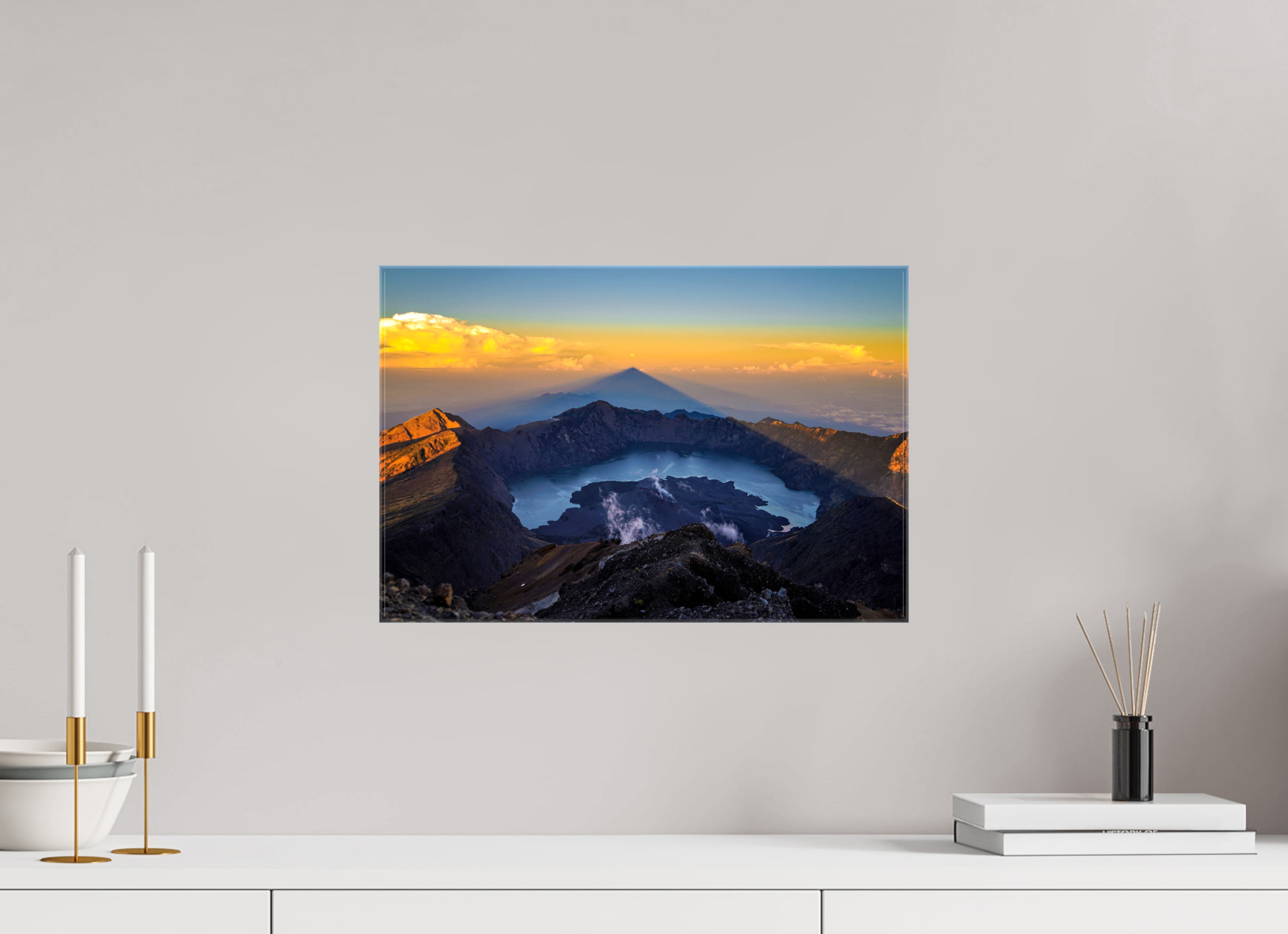 45 x 30 cm, Canvases Unframed Mount Rinjani's Caldera  - Lombok - Indonesia