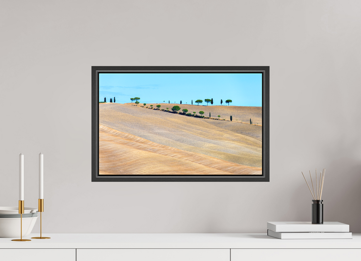 48.8 x 30 cm, Matte Canvas on 20 mm Stretcher Frame Waves of the Harvest, Tuscany, Italy