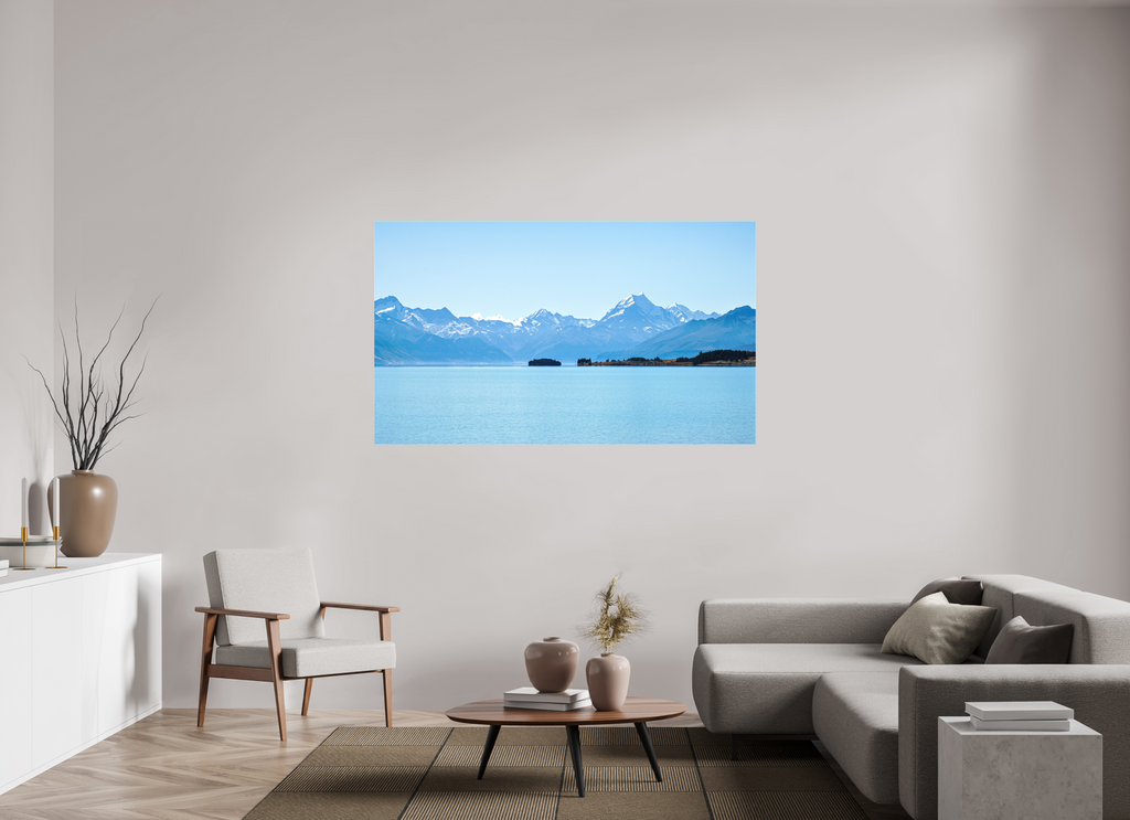 171.8 x 100 cm, Matte Canvas on Stretcher Frame Aoraki Reflections – Lake Pukaki & Mount Cook, New Zealand