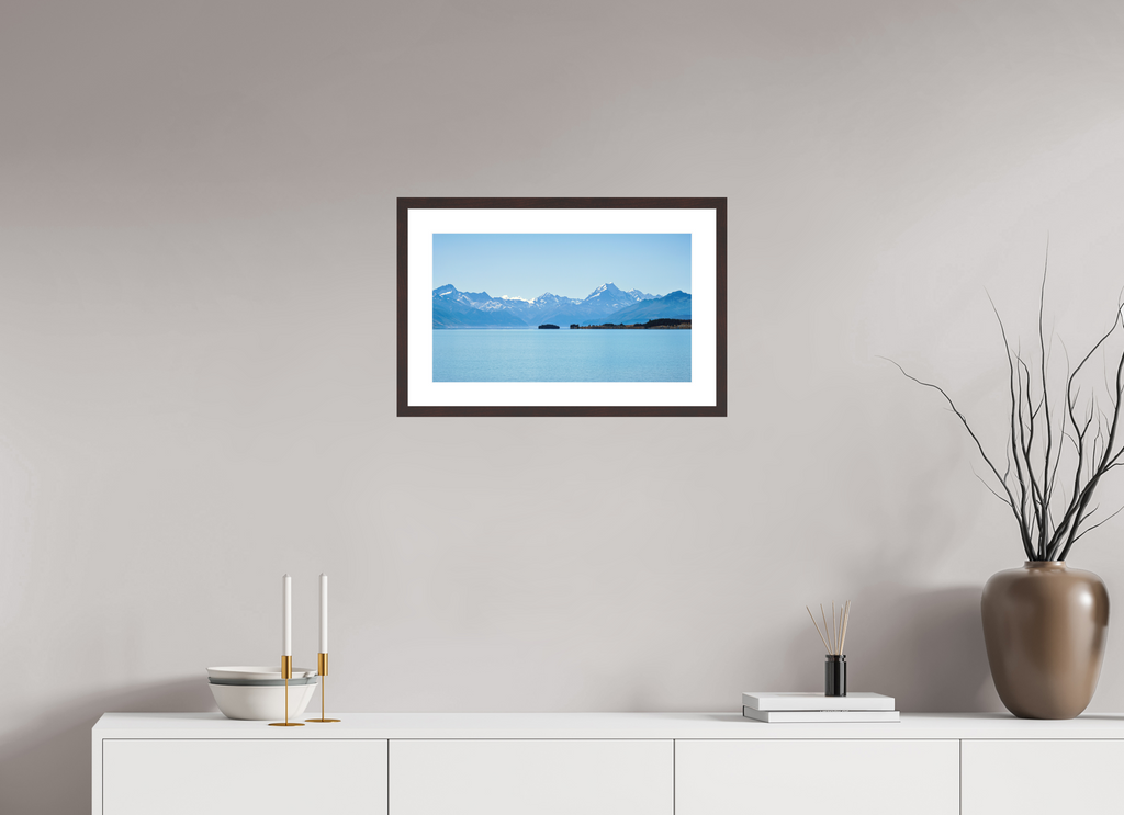51.5 x 30 cm, Baryta Prestige II with Matte Float Glass Aoraki Reflections – Lake Pukaki & Mount Cook, New Zealand