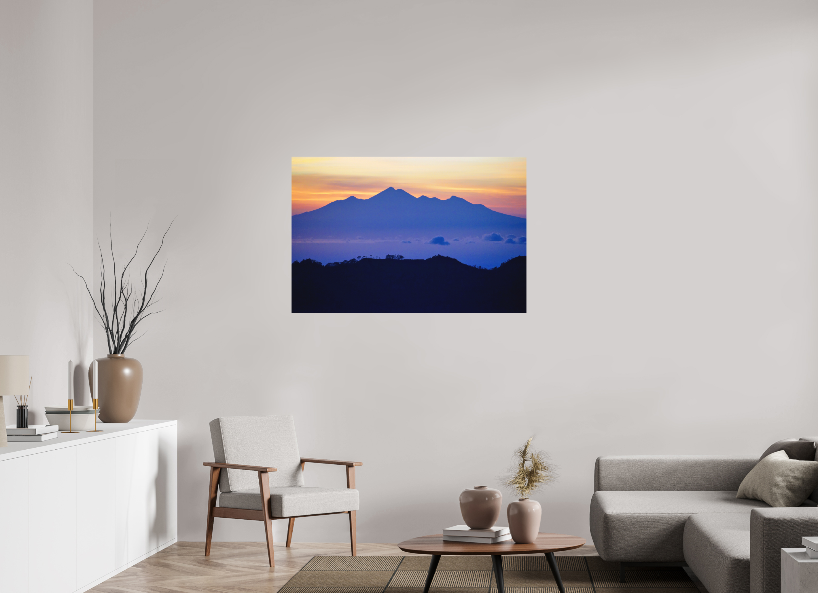 120 x 80 cm, Fine Art Print Smooth Mount Agung at Sunrise - Bali - Indonesia