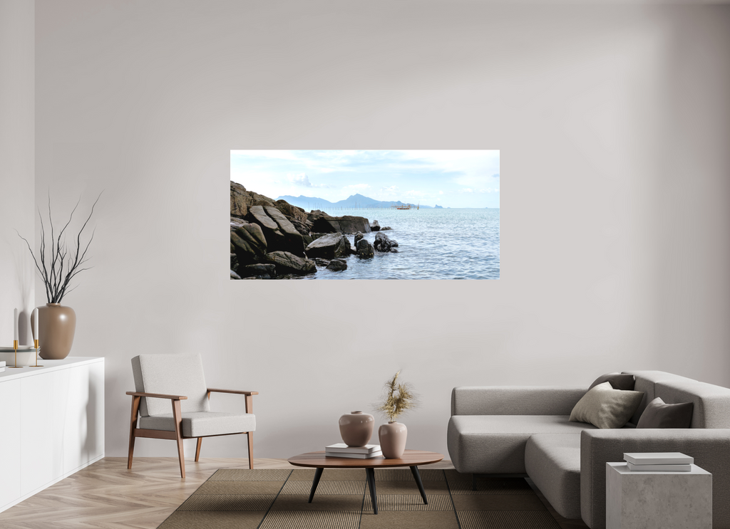 187.9 x 90 cm, Matte Canvas on Stretcher Frame Black Rocks