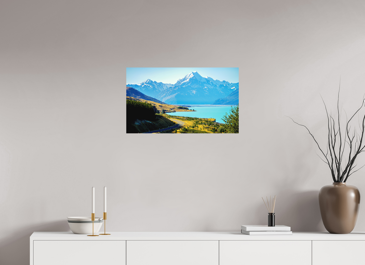 68.4 x 40 cm, Fine Art Print Smooth Mount Cook Road - New Zealand