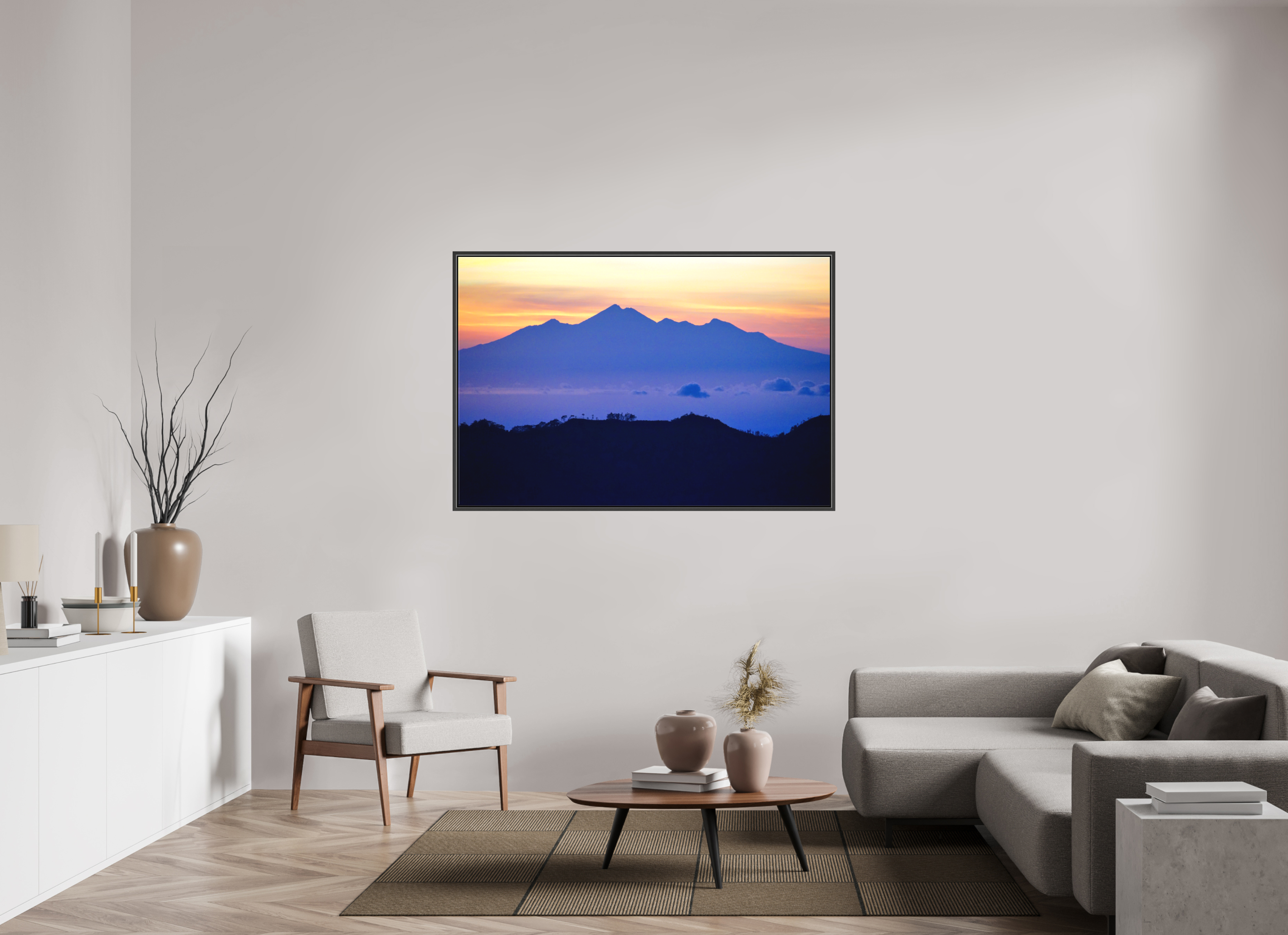 150 x 100 cm, Canvas Mount Agung at Sunrise - Bali - Indonesia