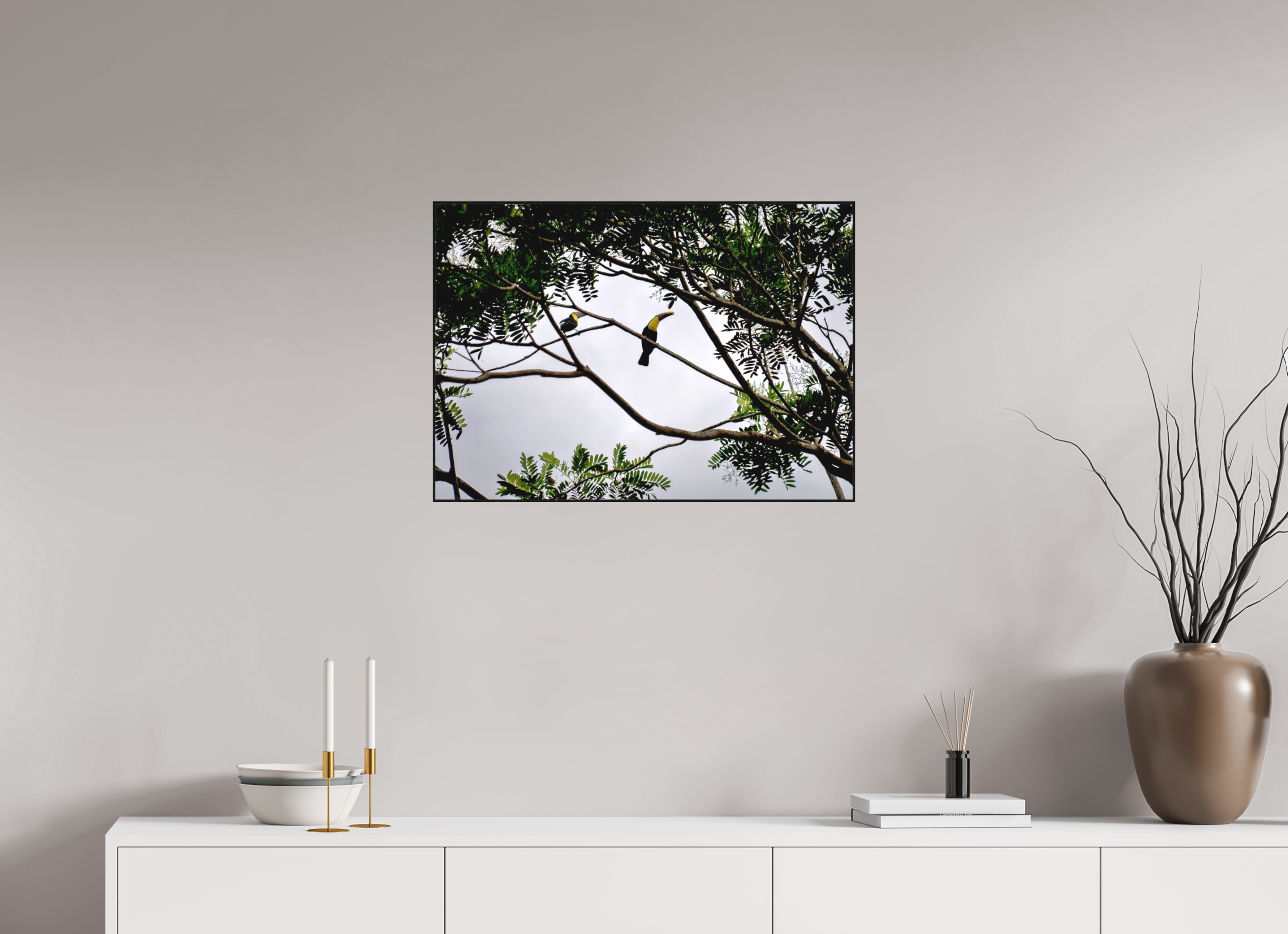 70.6 x 50 cm, Solid Wood Artbox A Hornbill on a Branch