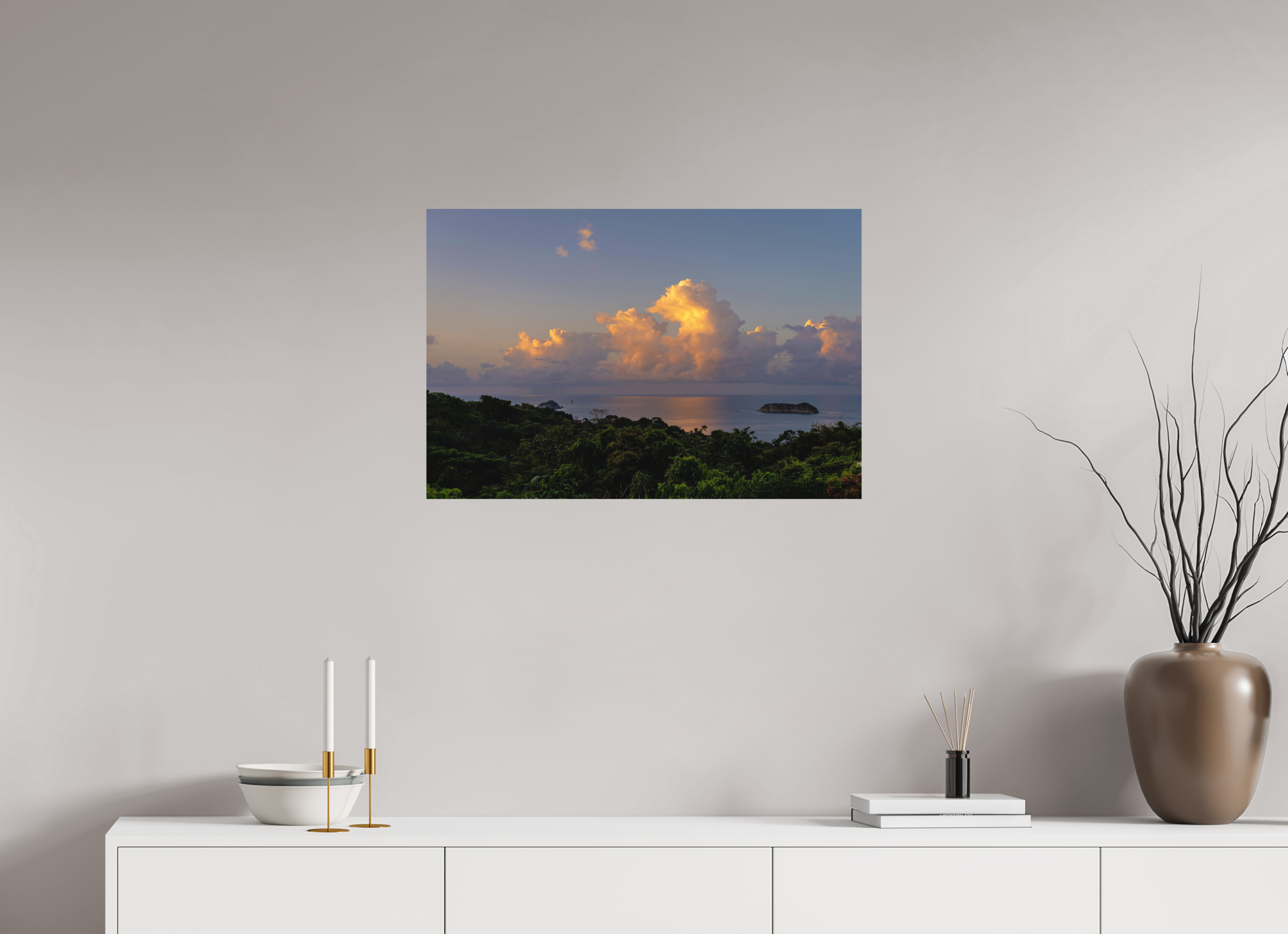 75 x 50 cm, Fine Art Print Smooth Morning Clouds - Costa Rica