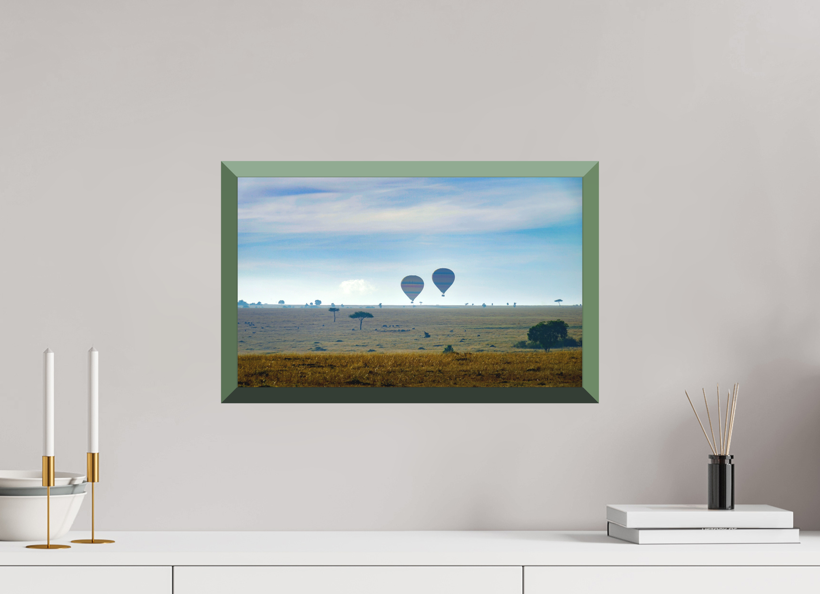 48.2 x 30 cm, Whitewall Design Edition Hot-air Balloons over the Masai Mara - Kenya