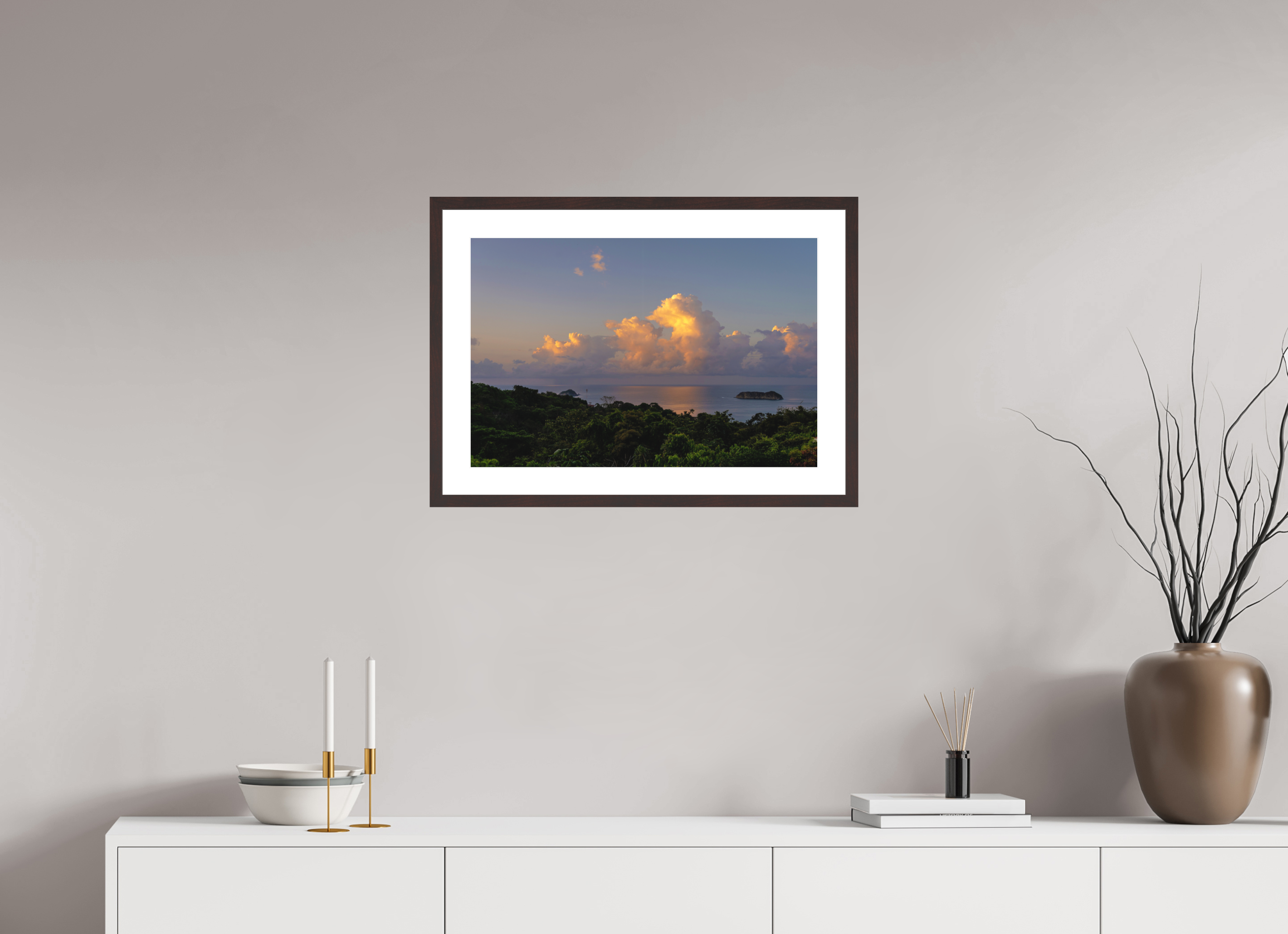 60 x 40 cm, Baryta Prestige II with Matte Float Glass Morning Clouds - Costa Rica