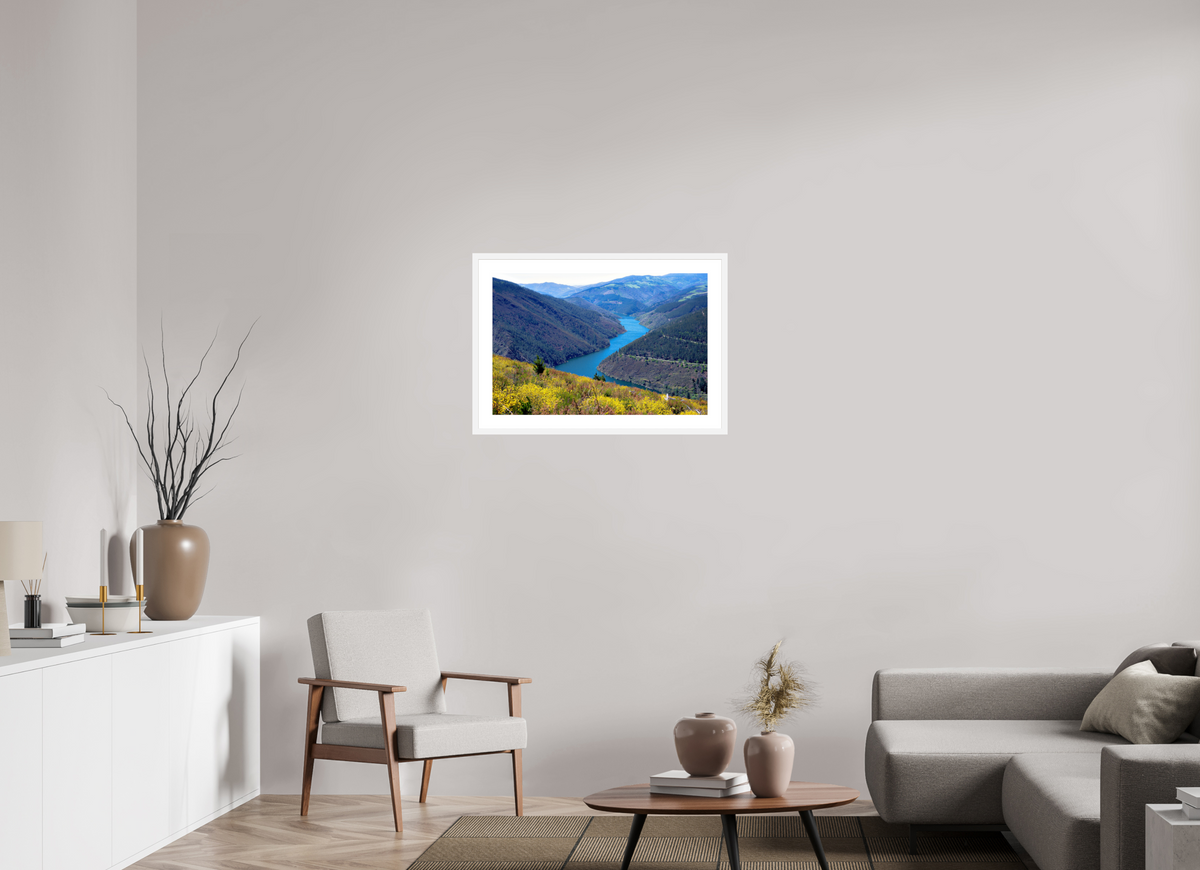 75.5 x 50 cm, Fine Art Print with Frame Blue River