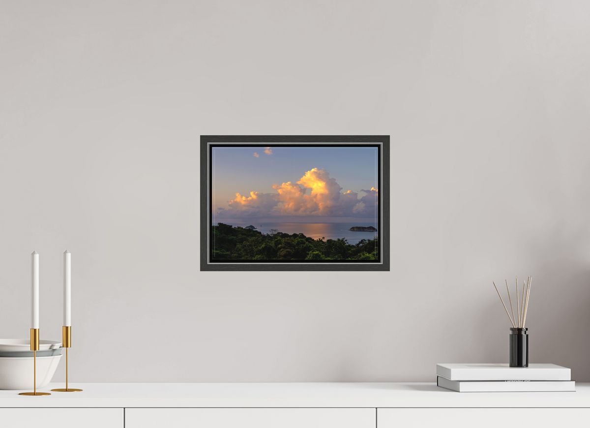 30 x 20 cm, Textile Print with 15 mm Width Gap Frame Morning Clouds - Costa Rica