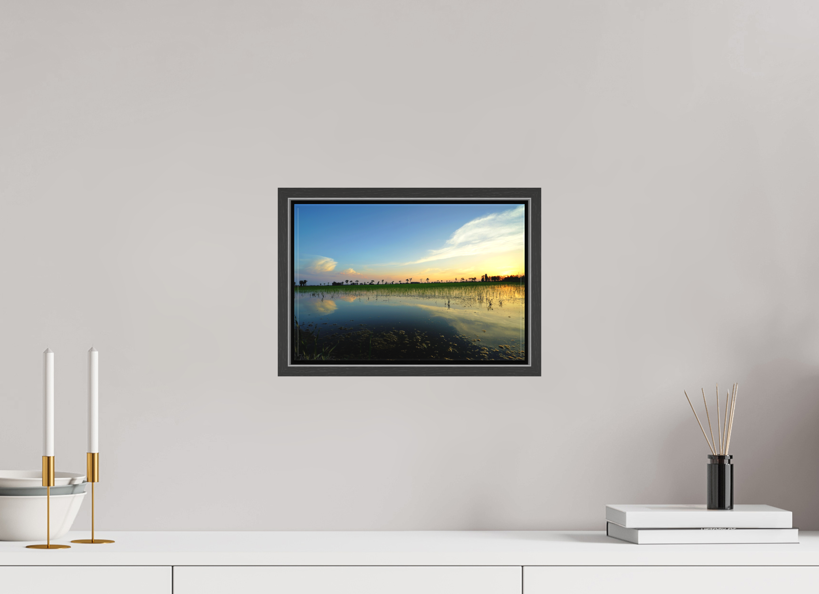 30 x 20 cm, Canvas Rice Fields at Twilight
