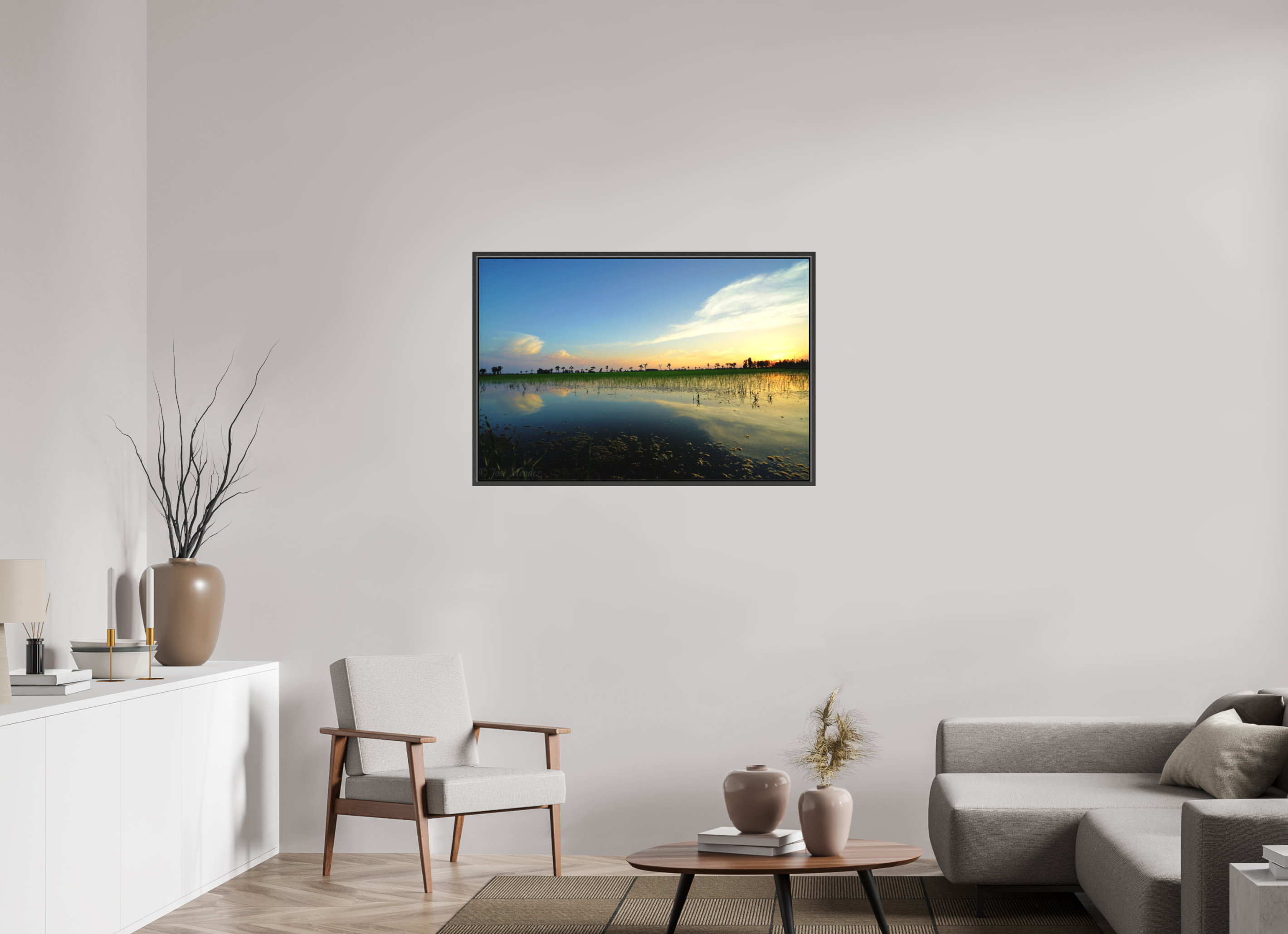 105 x 70 cm, Canvas Rice Fields at Twilight