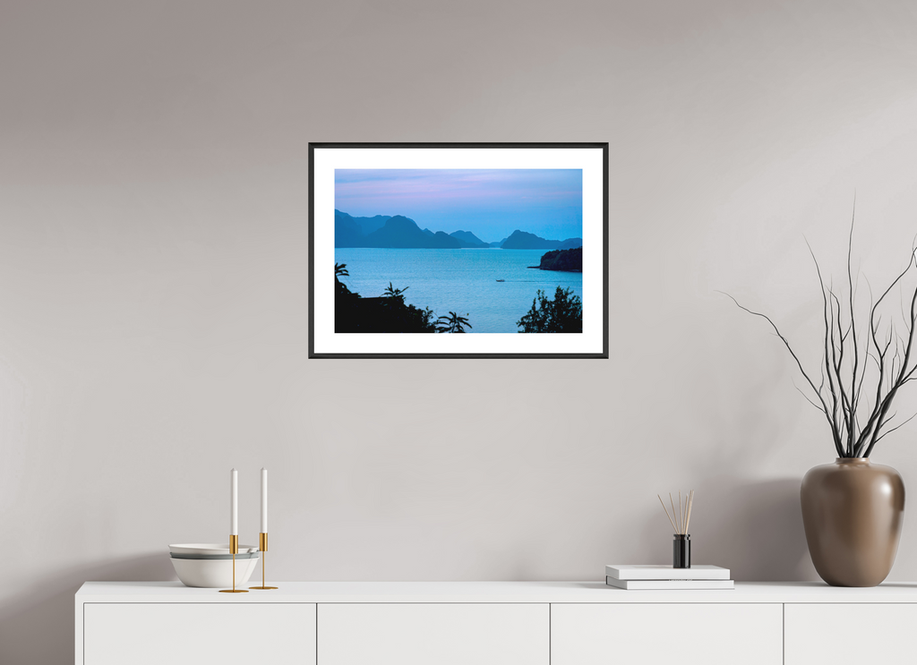 60 x 40 cm, Changeable Magnetic Frame - Hahnemühle Fineart Pearl Blue Silence at Dusk
