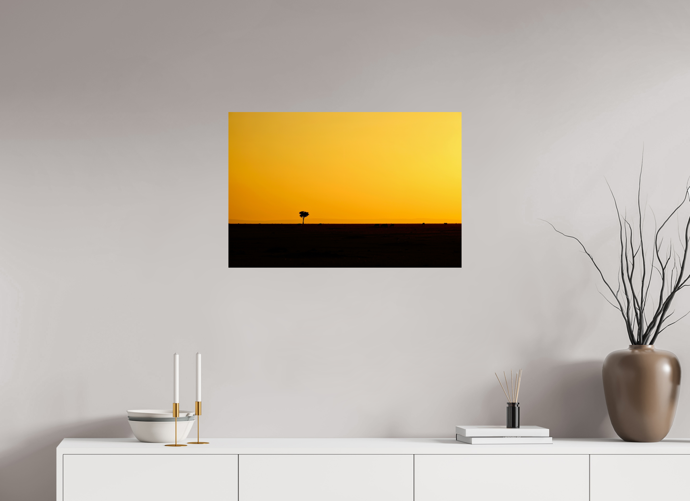75 x 50 cm, Photo Print On Fuji Crystal DP II Golden Sky over the African Savannah