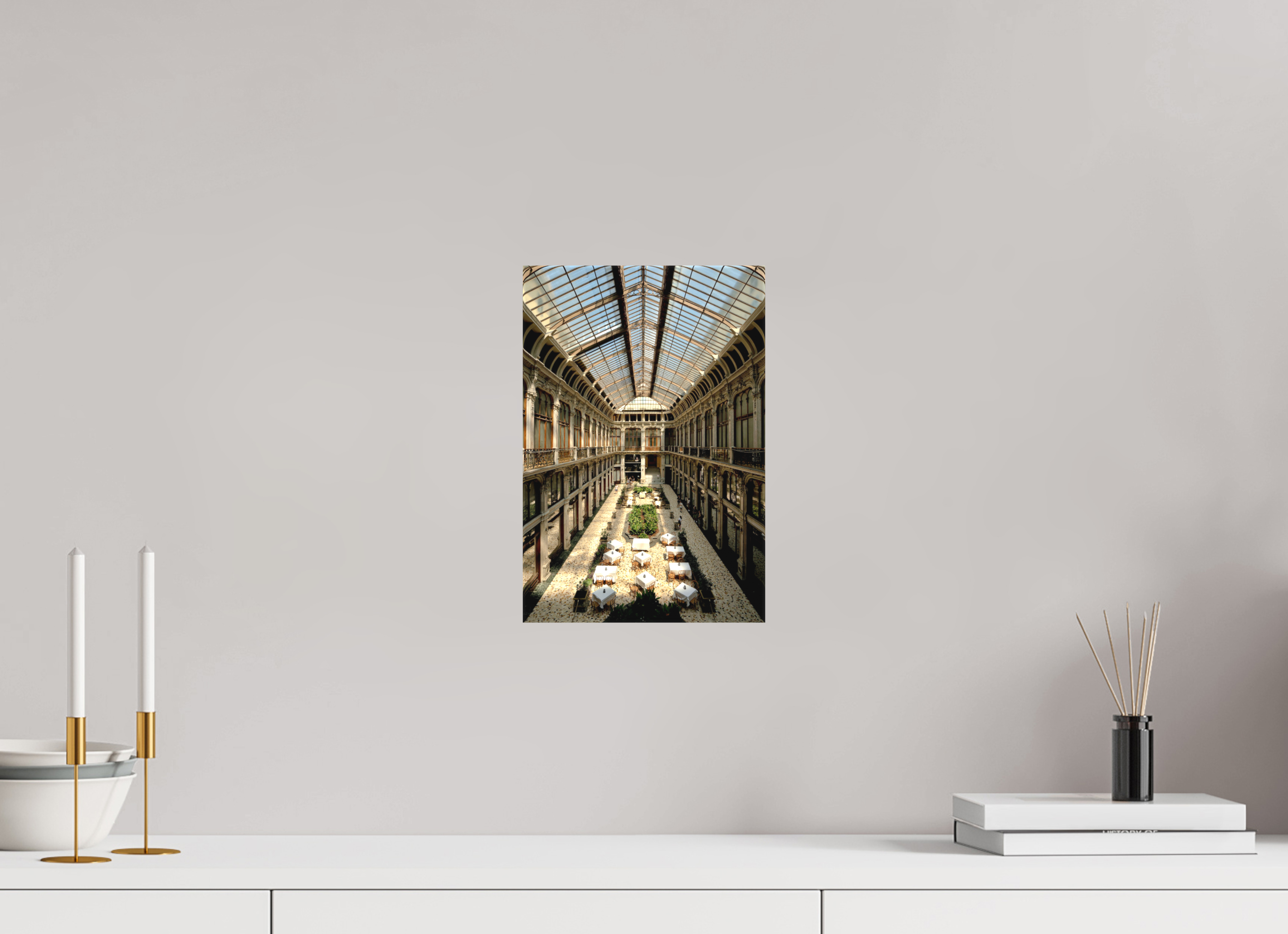 20 x 30 cm, Matte Canvas on Stretcher Frame Beneath the Glass Vault