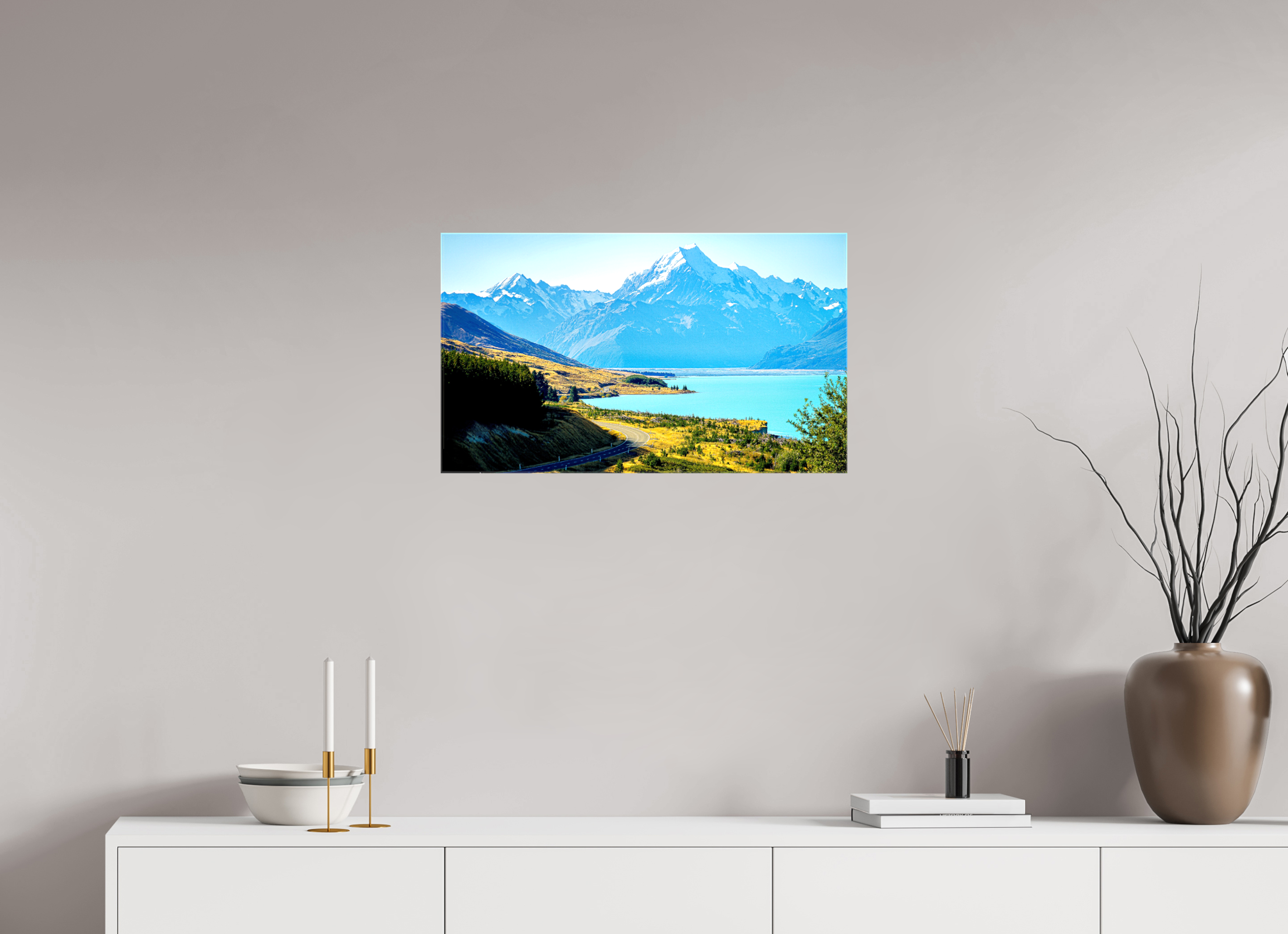 68.4 x 40 cm, Canvases Unframed Mount Cook Road - New Zealand