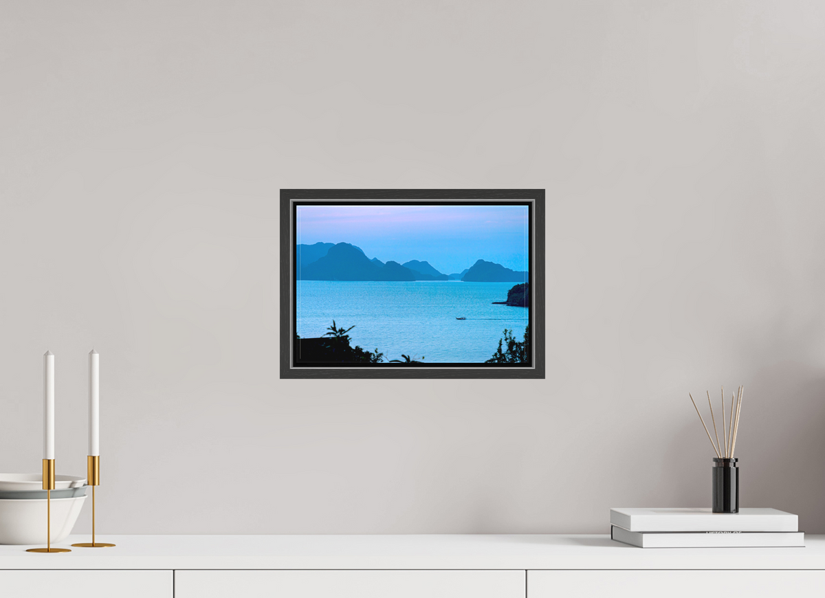 30 x 20 cm, Matte Canvas on 20 mm Stretcher Frame Blue Silence at Dusk