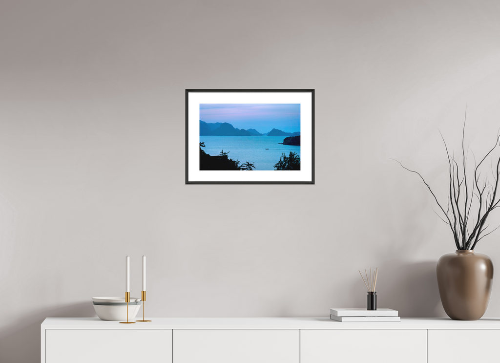 45 x 30 cm, Changeable Magnetic Frame - Hahnemühle Fineart Pearl Blue Silence at Dusk