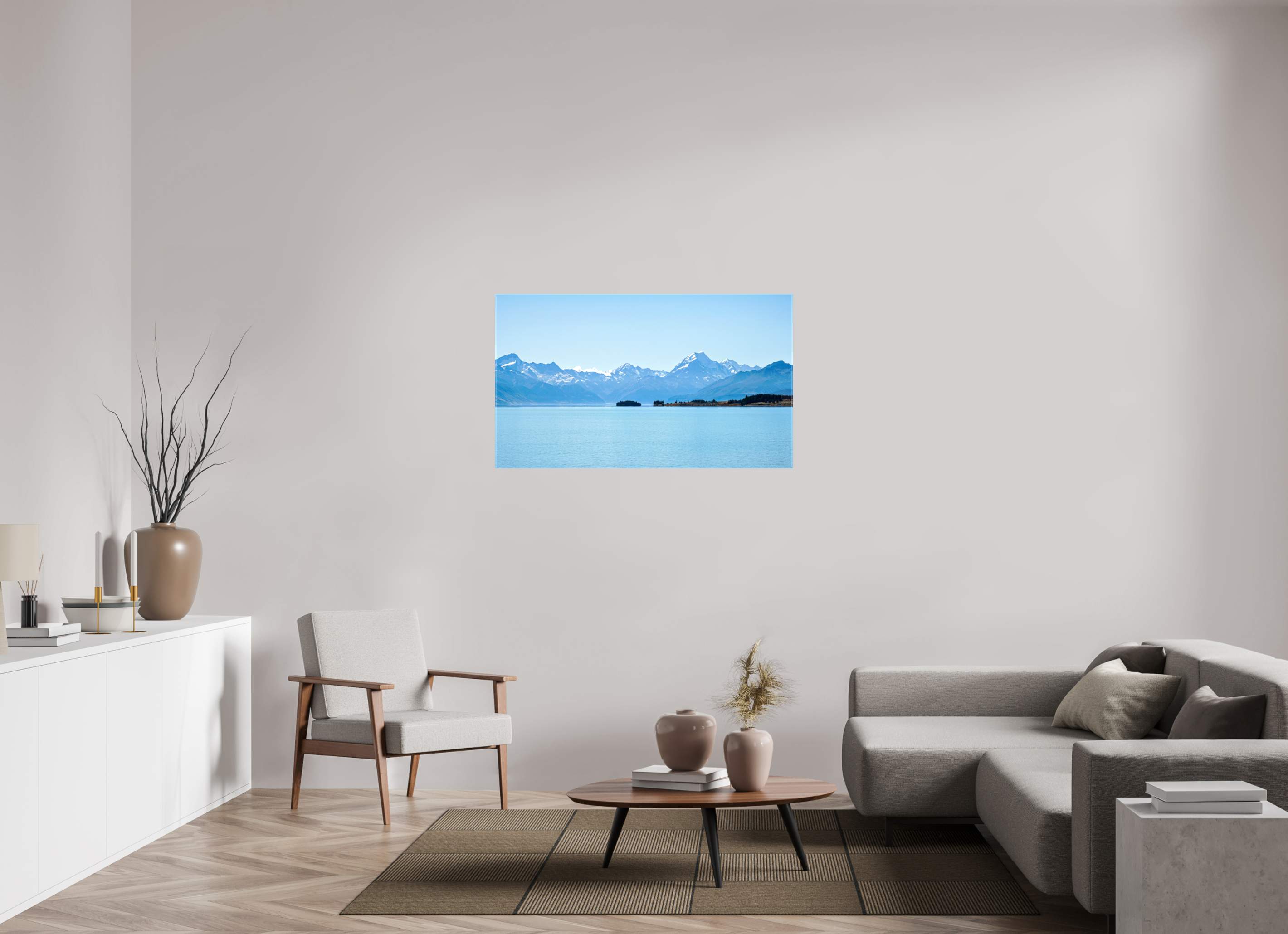 120.3 x 70 cm, Canvases Unframed Aoraki Reflections – Lake Pukaki & Mount Cook, New Zealand