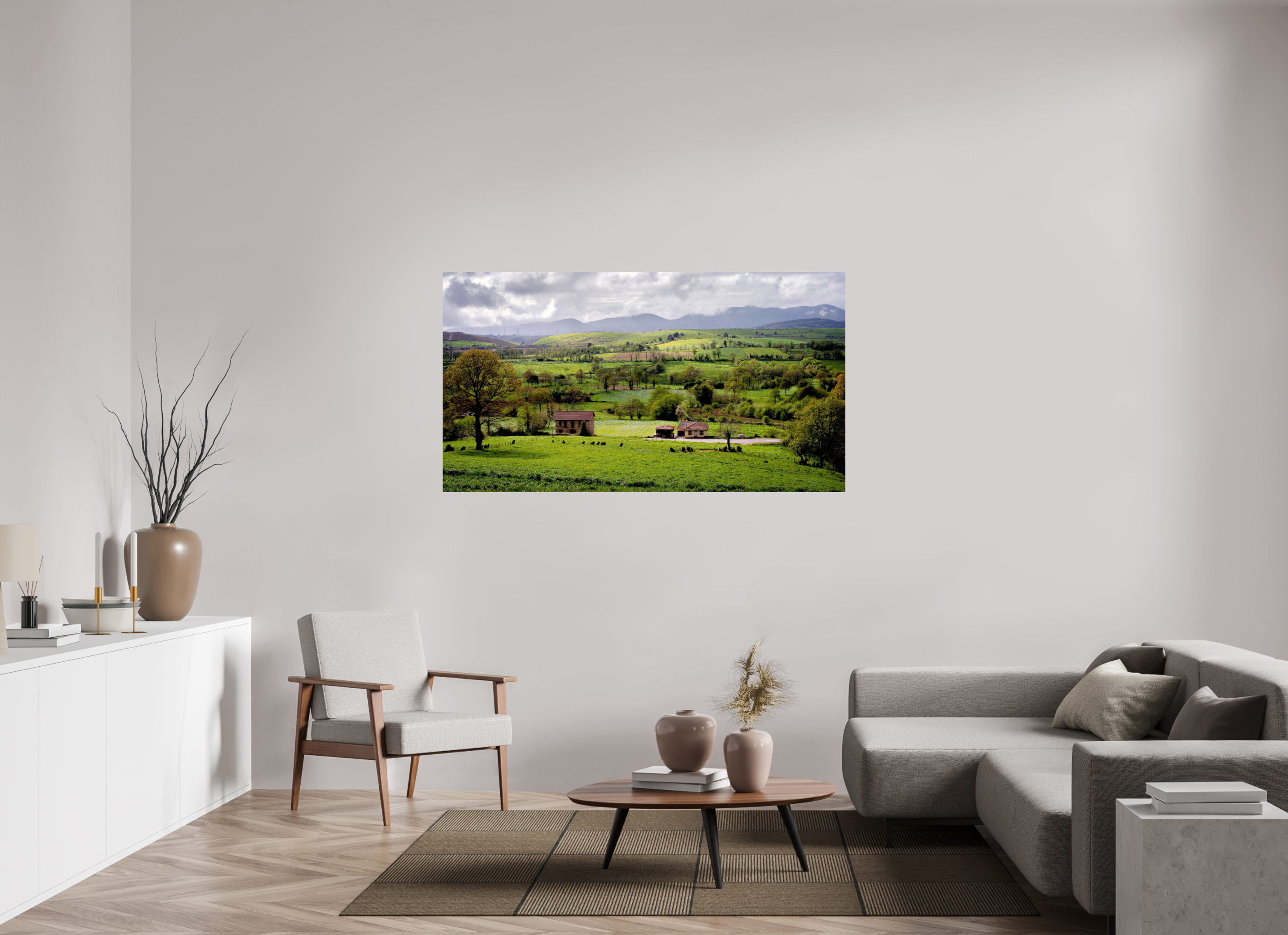 164.8 x 90 cm, Photo Print On Fuji Crystal DP II A Lush Hilly Countryside in Spain
