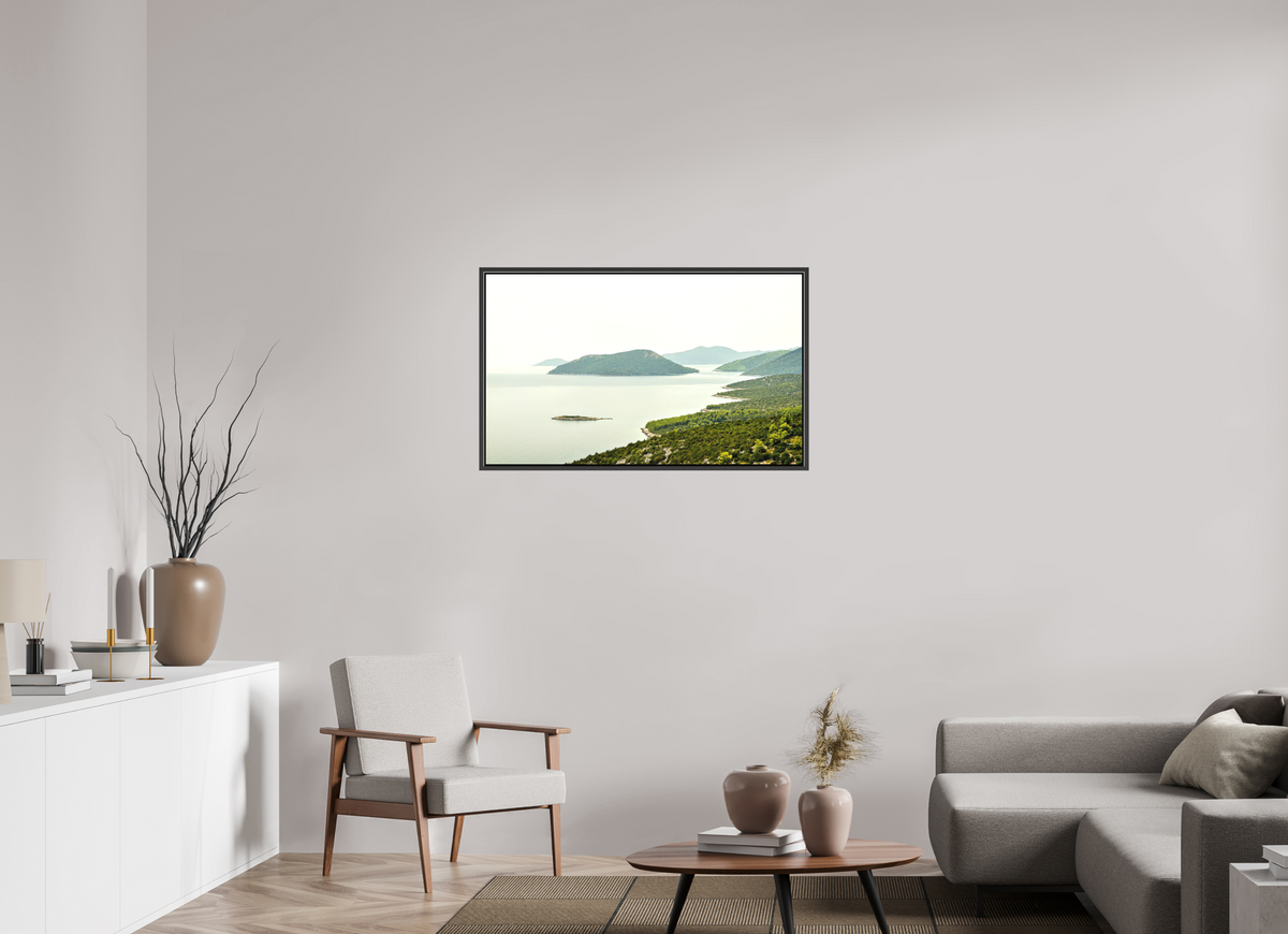 100.6 x 60 cm, Textile Print Canvas with 15 mm Width Gap Frame Floating Islands - Croatia