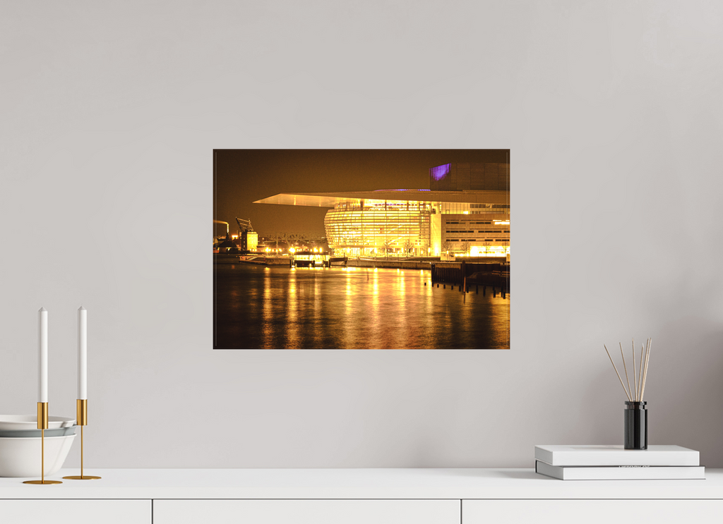 45 x 30 cm, Matte Canvas on Stretcher Frame Operaen at Night