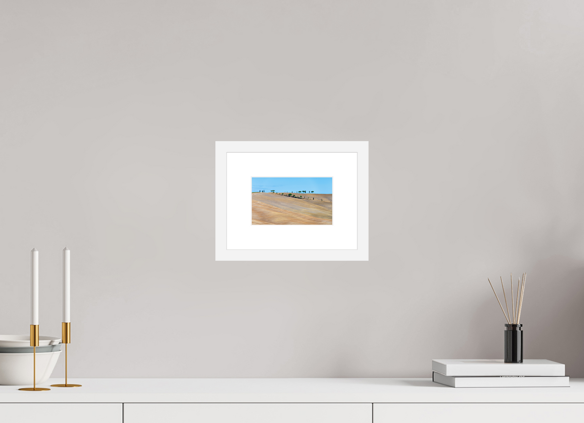 16.3 x 10 cm, Fine Art Print with Frame Waves of the Harvest, Tuscany, Italy