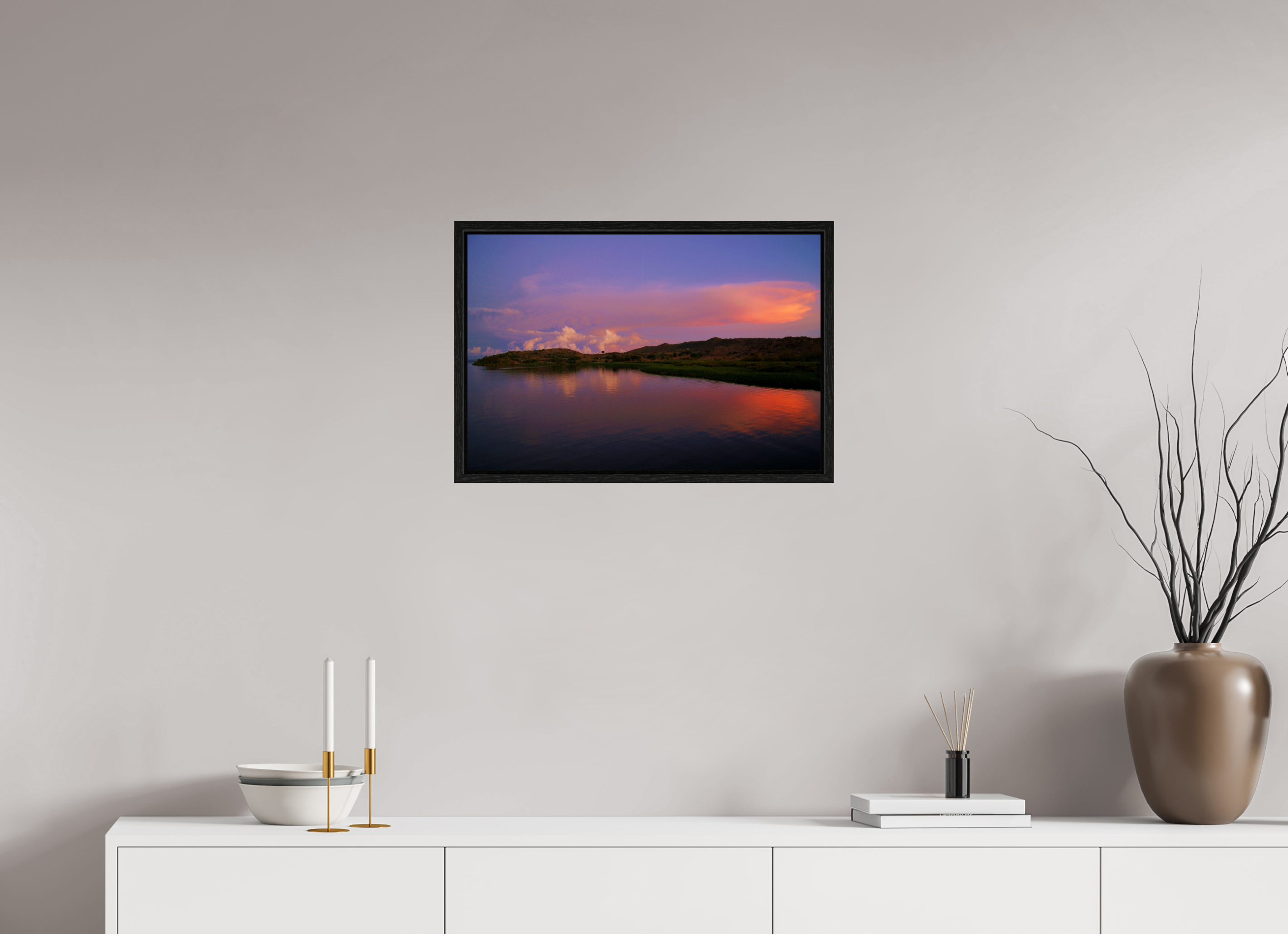 60 x 40 cm, Floater Frame Sunrise Hues of Tanzania