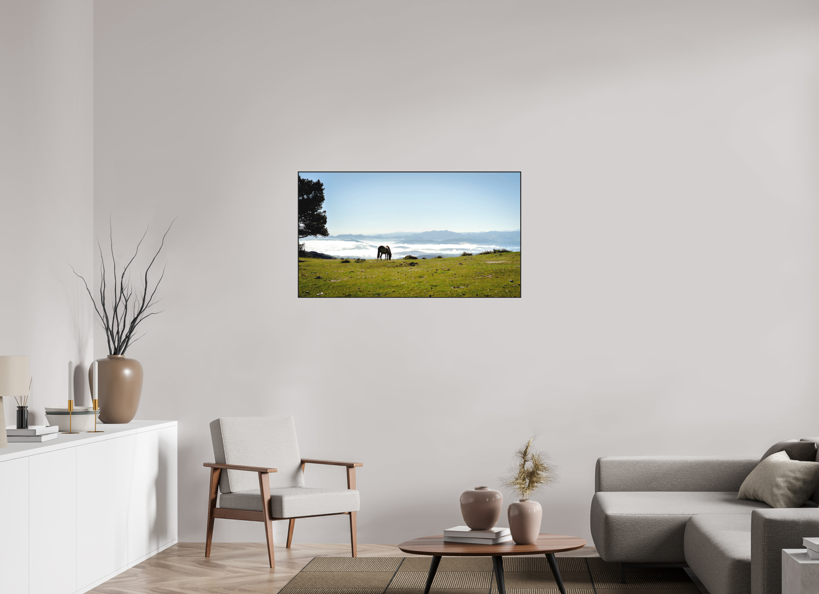 112 x 63 cm, Solid Wood Artbox A Horse with a View