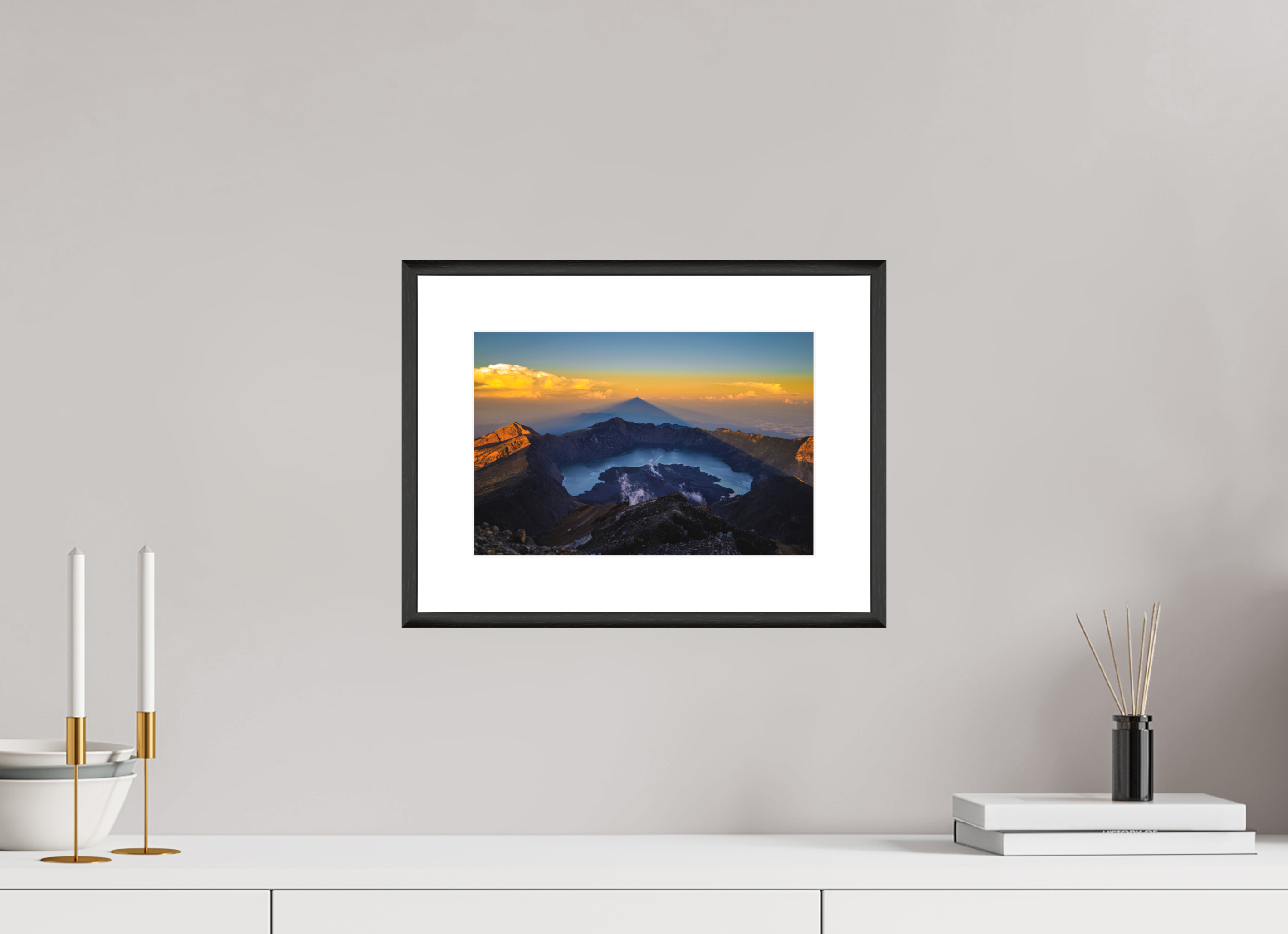 30 x 20 cm, Changeable Magnetic Frame - Hahnemühle Fineart Pearl The Caldera of Mount Rinjani - Lombok - Indonesia