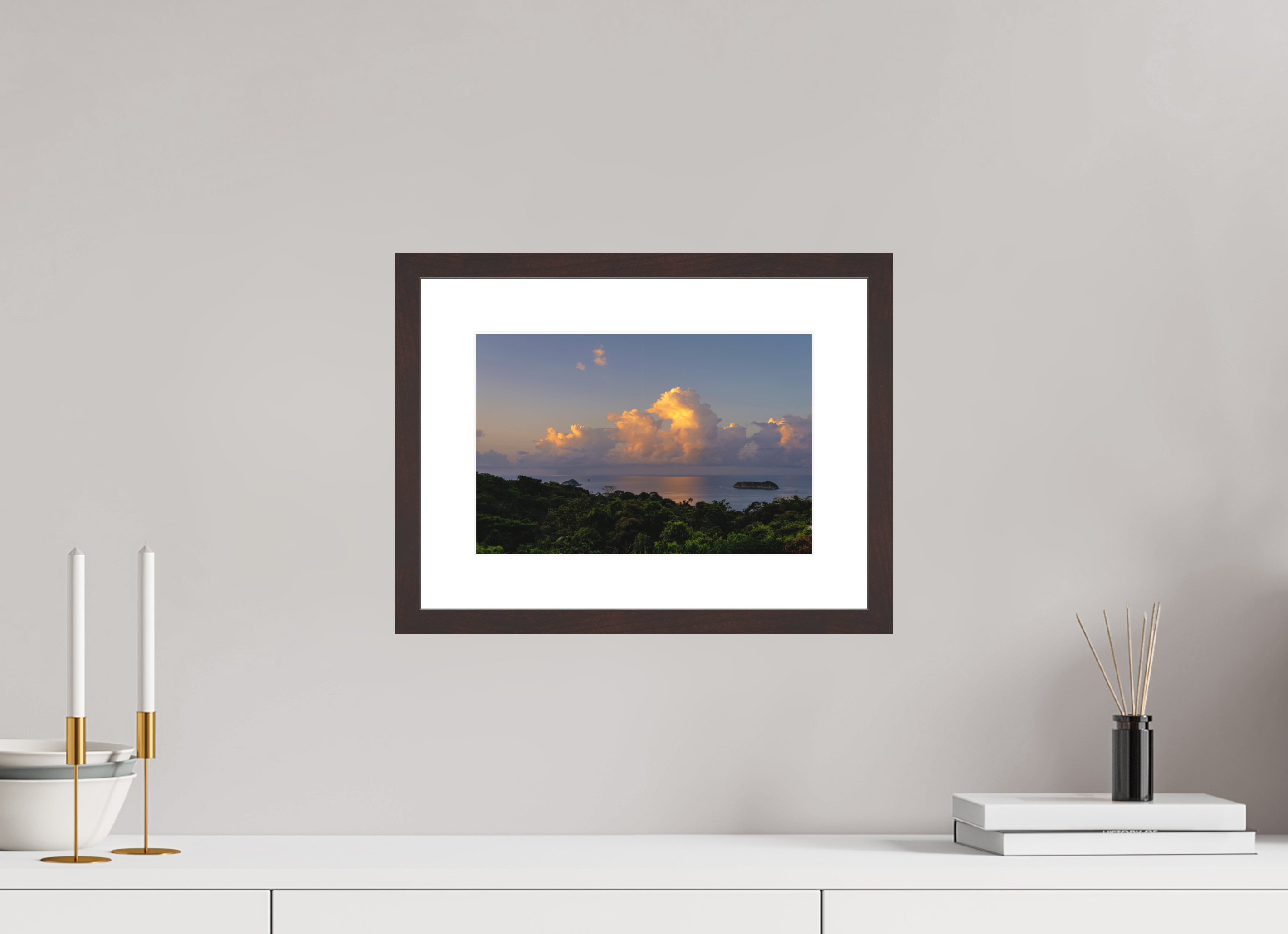 30 x 20 cm, Baryta Prestige II with Matte Float Glass Morning Clouds - Costa Rica