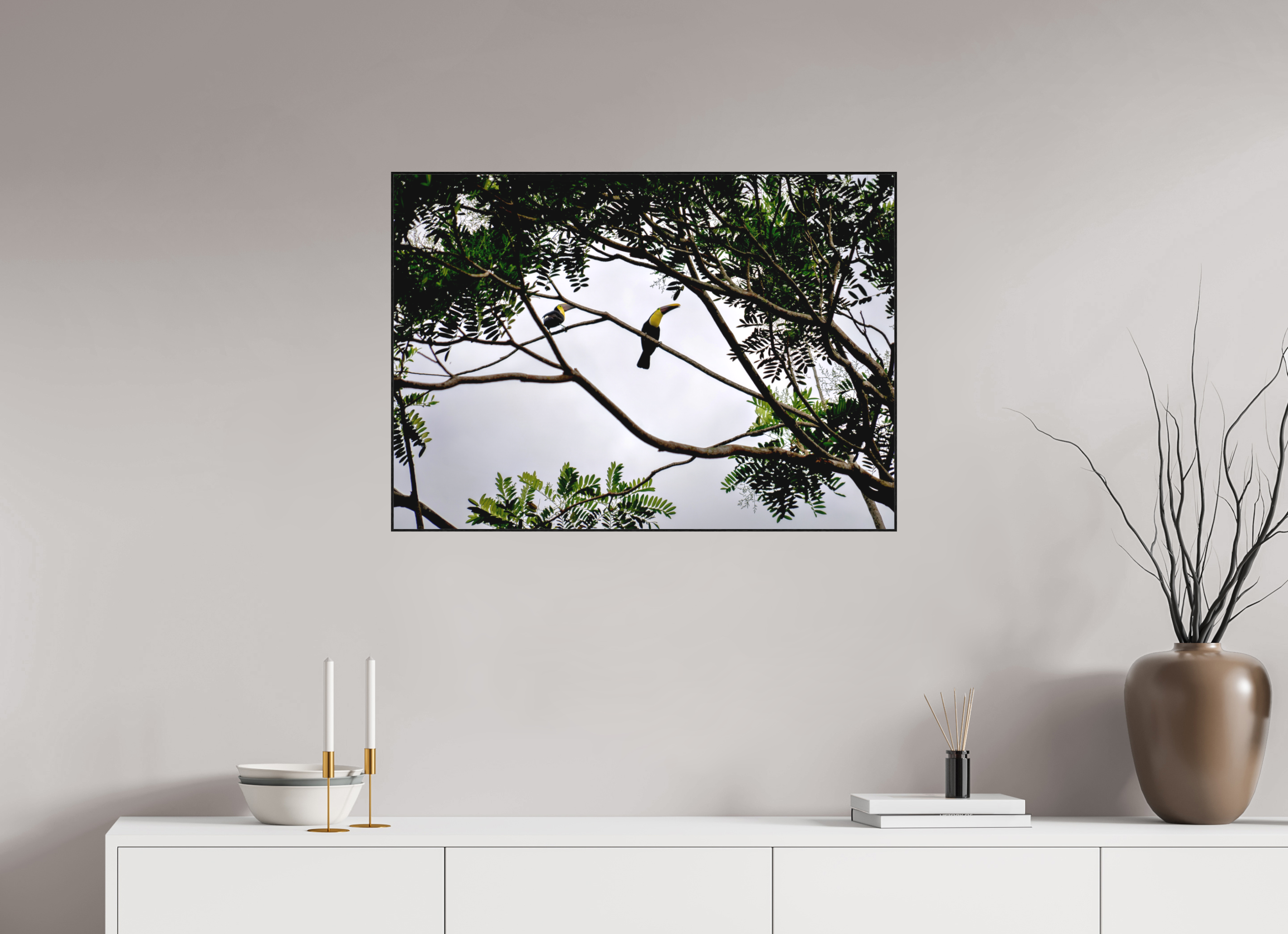 84.7 x 60 cm, Solid Wood Artbox A Hornbill on a Branch