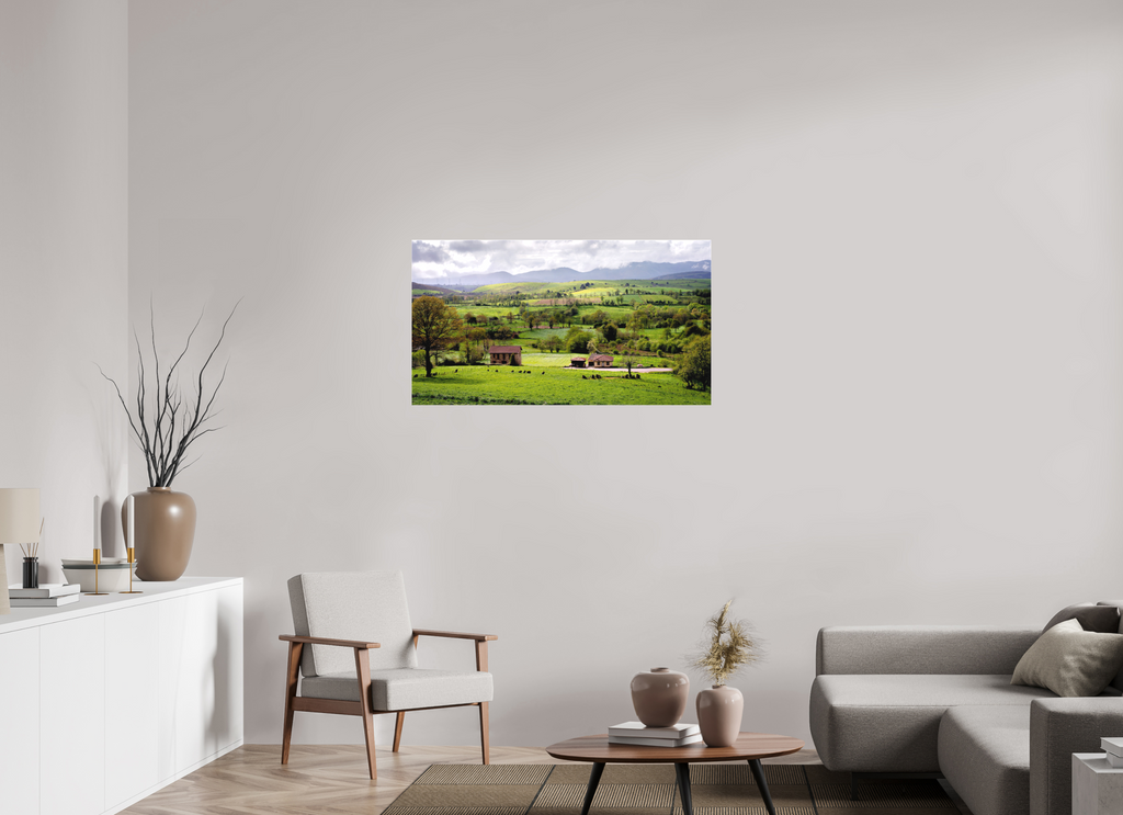 109.8 x 60 cm, Matte Canvas on Stretcher Frame Fields in Bloom, Galicia