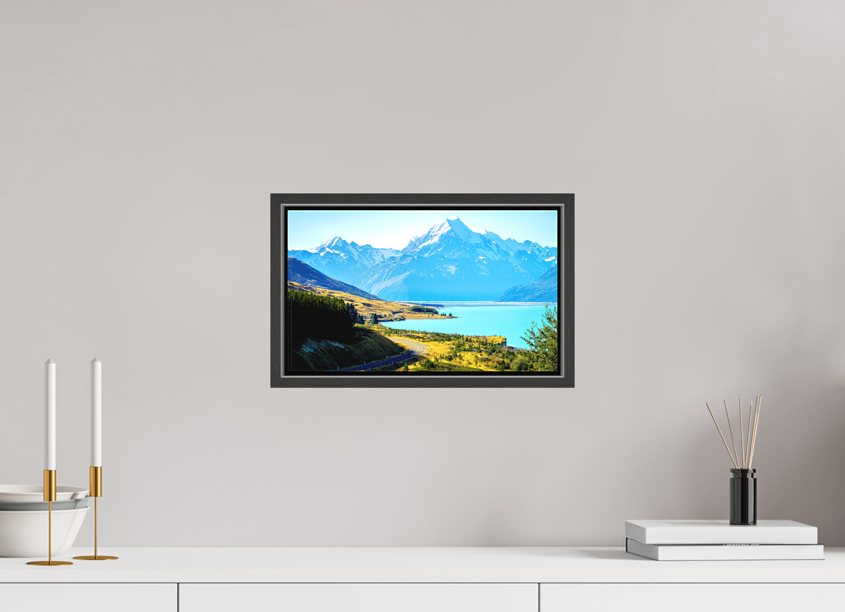34.2 x 20 cm, Canvas Mount Cook Road - New Zealand