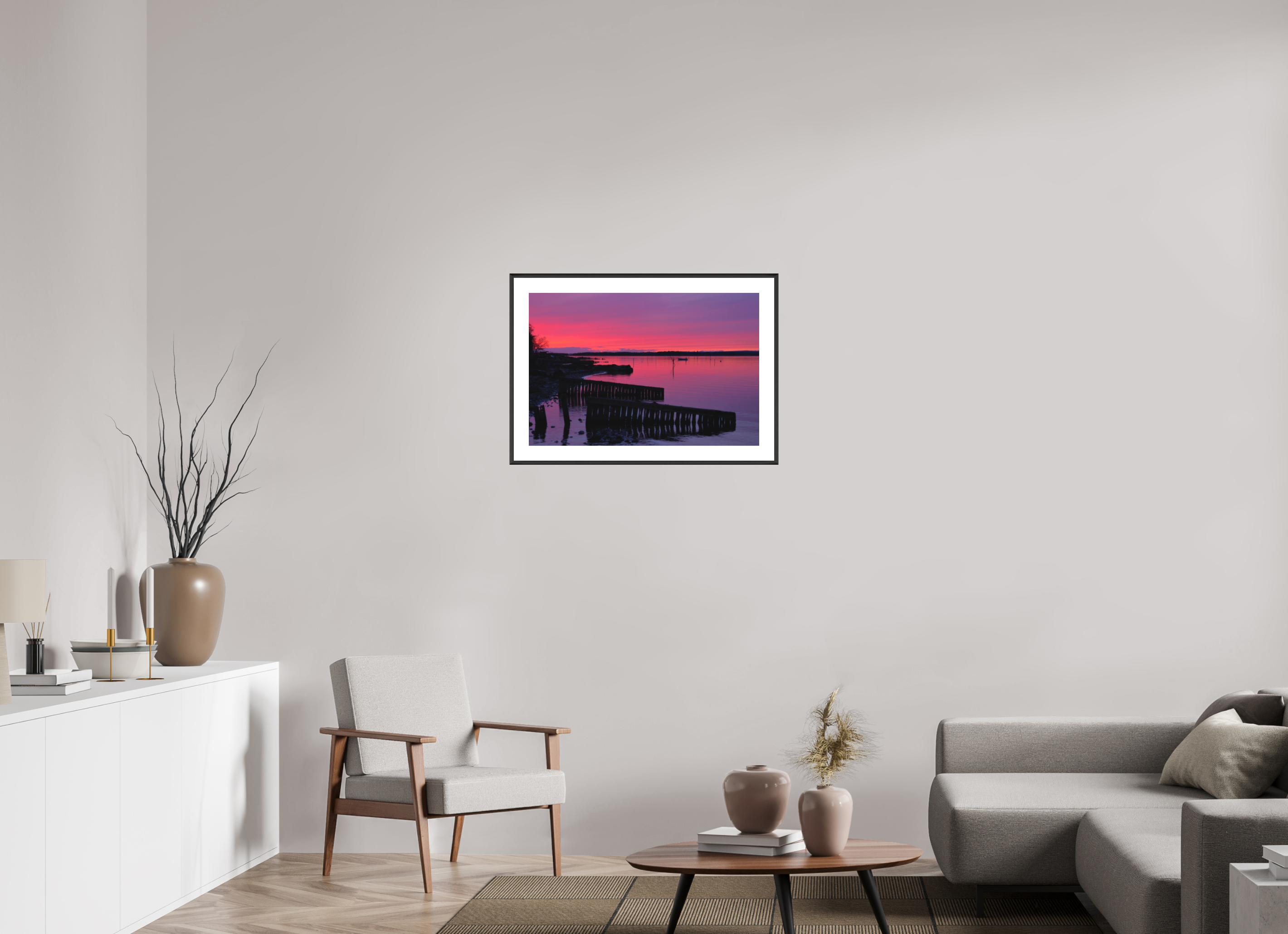 75 x 50 cm, Changeable Magnetic Frame - Hahnemühle Fineart Pearl After Sunset