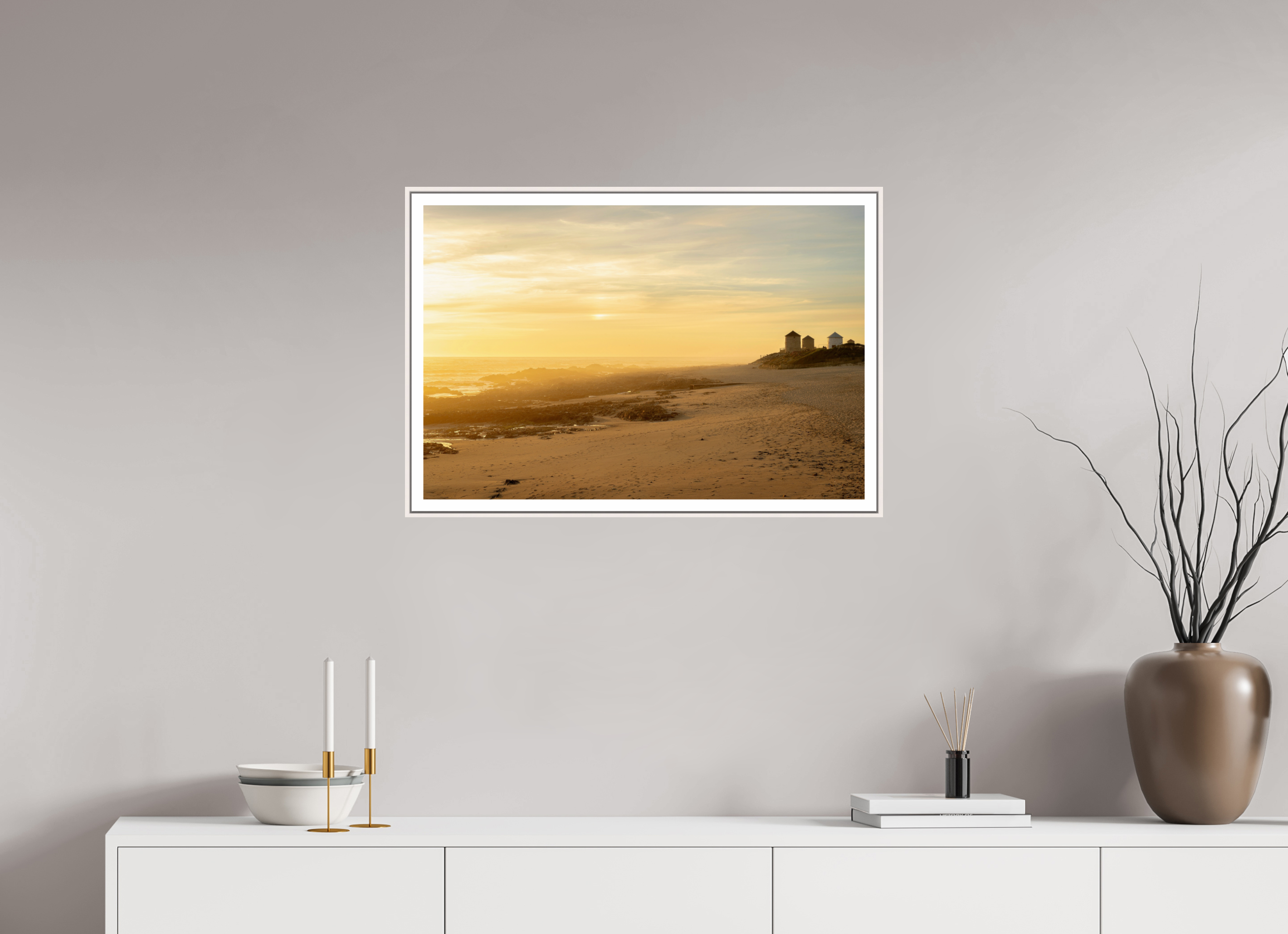 75 x 50 cm, Fine Art Print On Framed Aluminum Dibond Ancient Mills