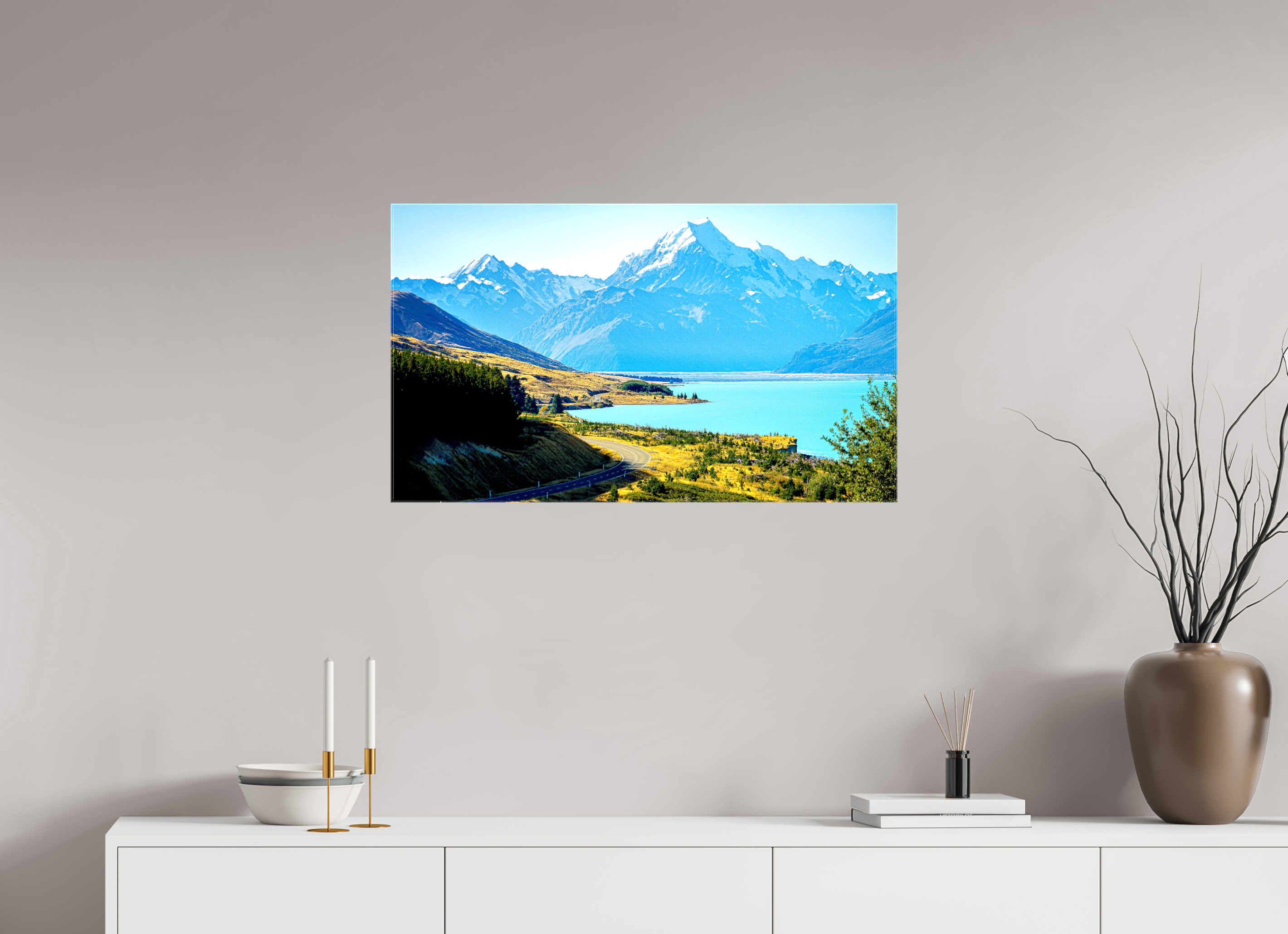 85.5 x 50 cm, Canvases Unframed Mount Cook Road - New Zealand