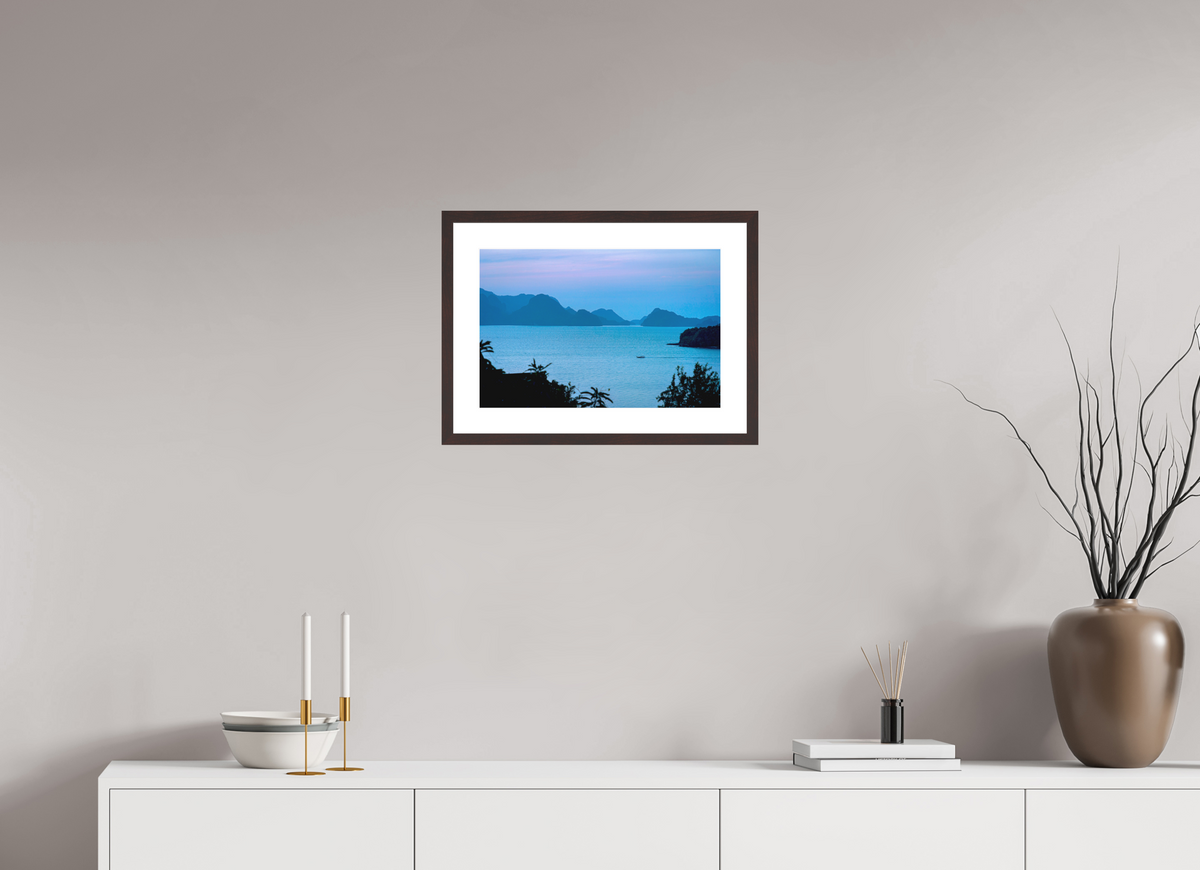 45 x 30 cm, Baryta Prestige II with Matte Float Glass Blue Silence at Dusk